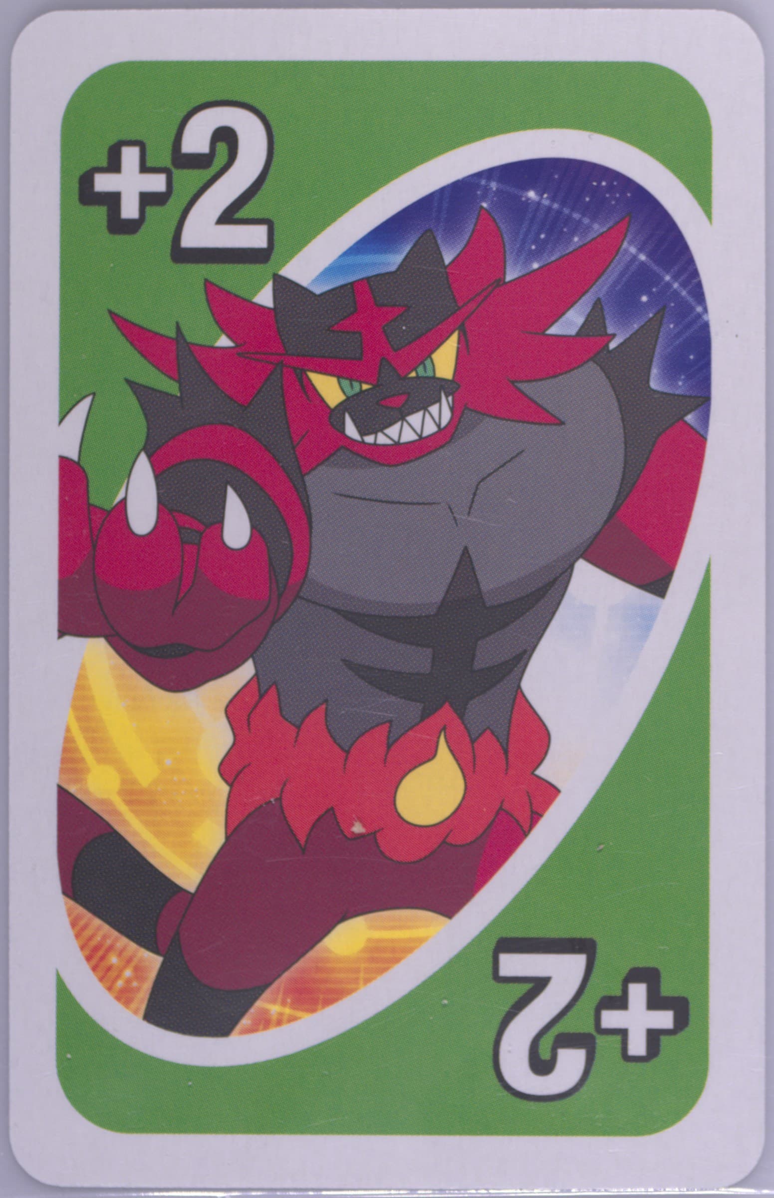 Incineroar Japanese Back-Green-Draw 2 2017 Uno Pokemon Sun & Moon