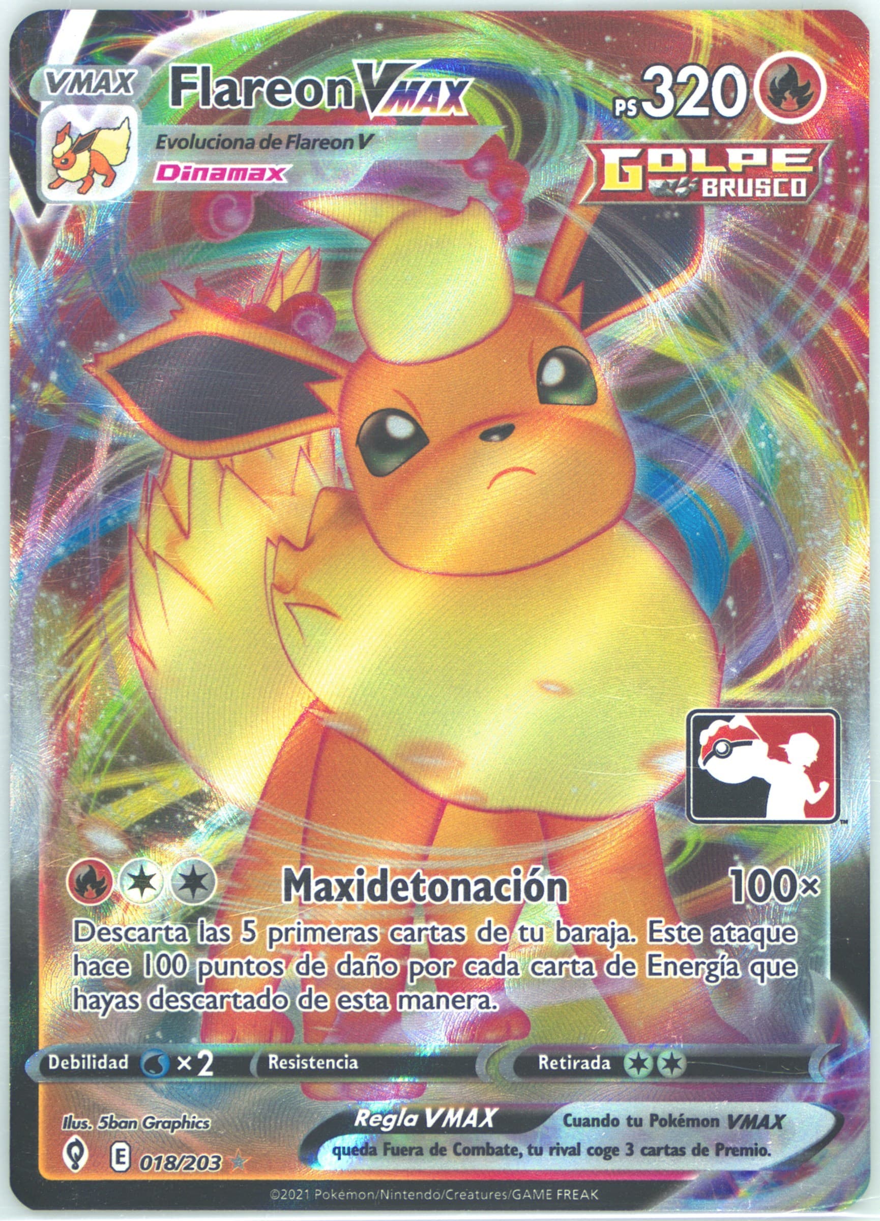 Full Art/Flareon Vmax Spanish (018) 2022-2023 Pokemon Play! Pokemon Prize Pack