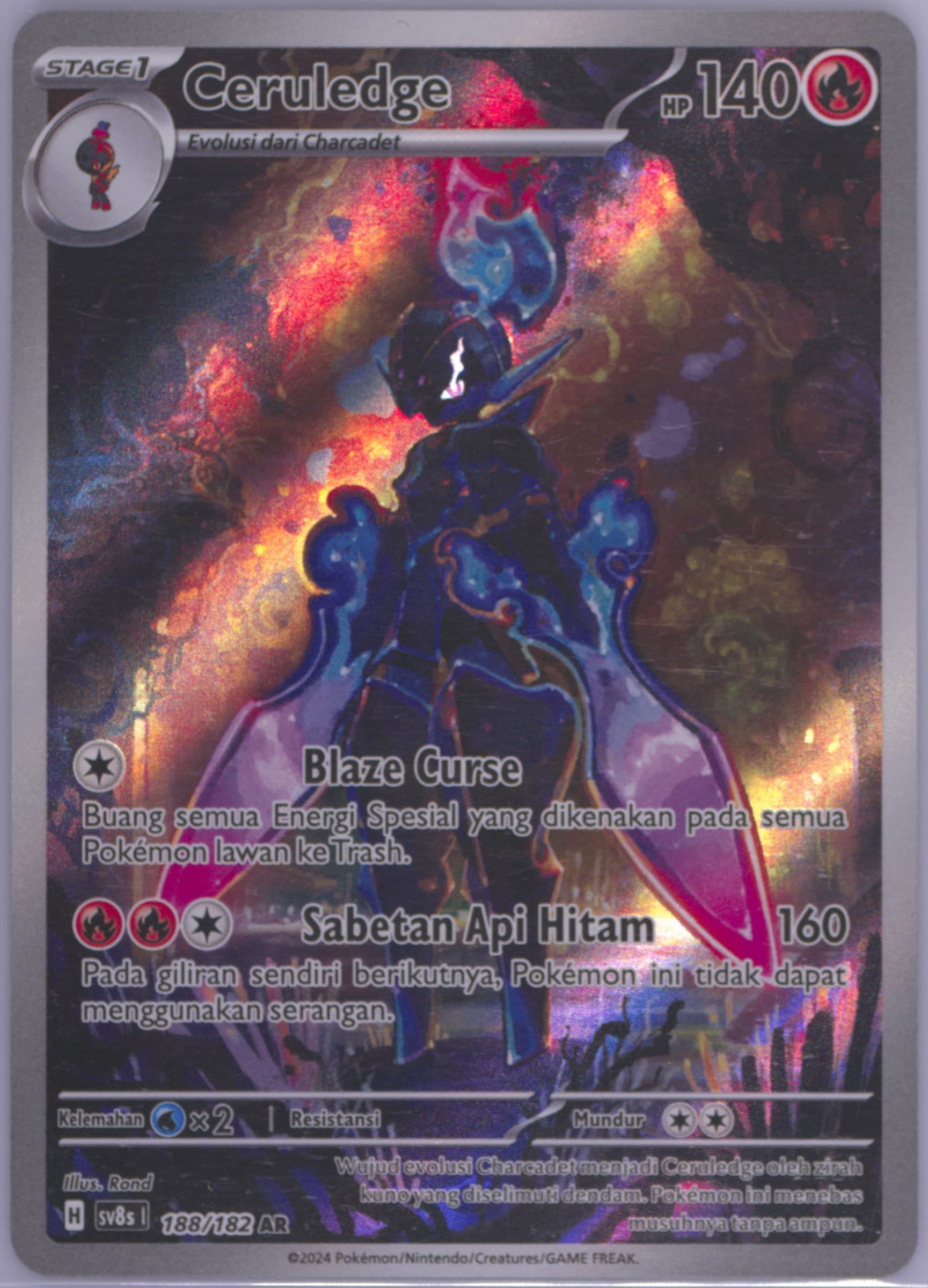 Ceruledge Art Rare (188) 2024 Pokemon Indonesian Sv8s I-Stellar Lightning