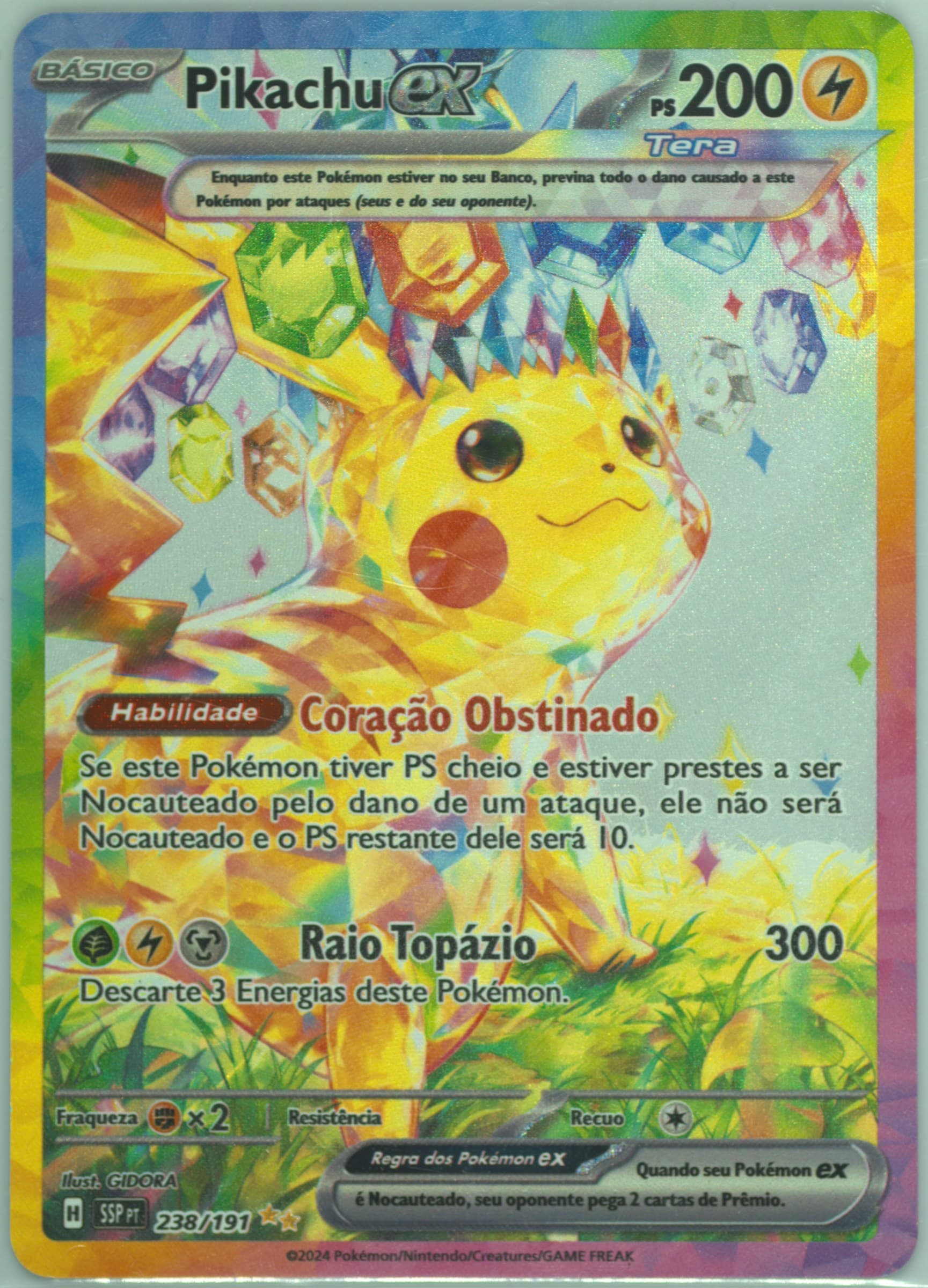 Pikachu EX Special Illustration Rare (238) 2024 Pokemon Portuguese Ssp PT-Surging Sparks