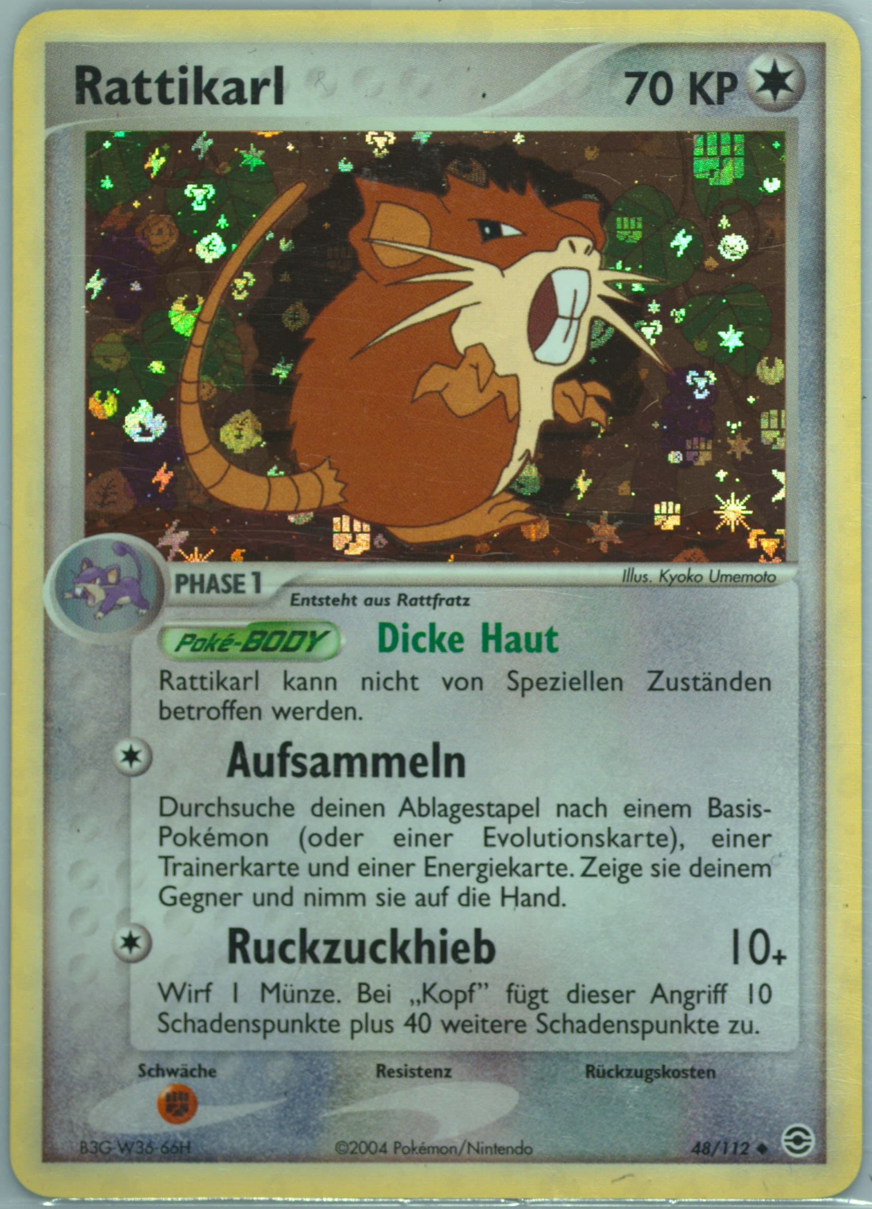 Rattikarl-Reverse Foil German (48) 2004 Pokemon EX Fire Red & Leaf Green
