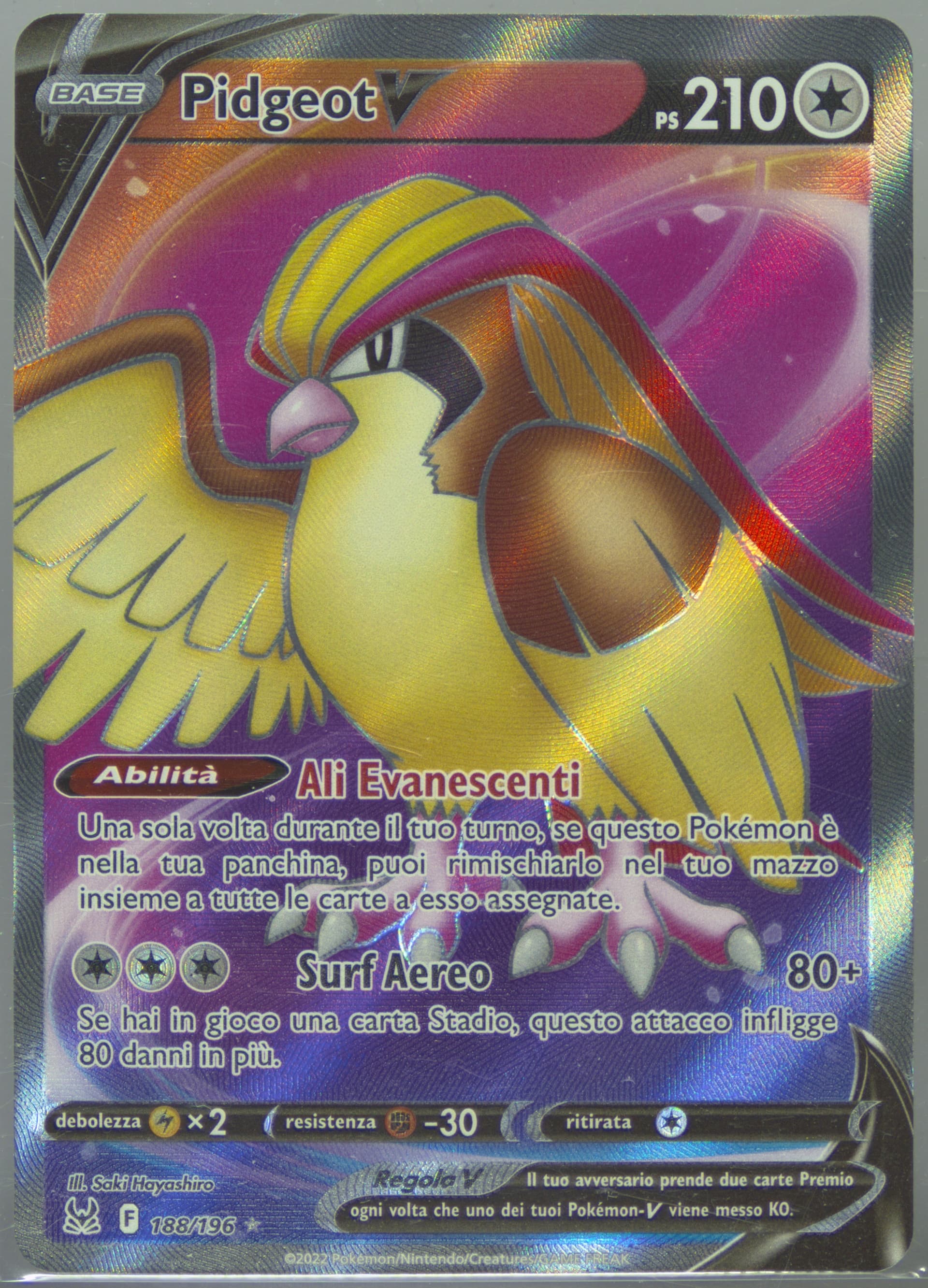 Full Art/Pidgeot V Italian (188) 2022 Pokemon Sword & Shield Lost Origin