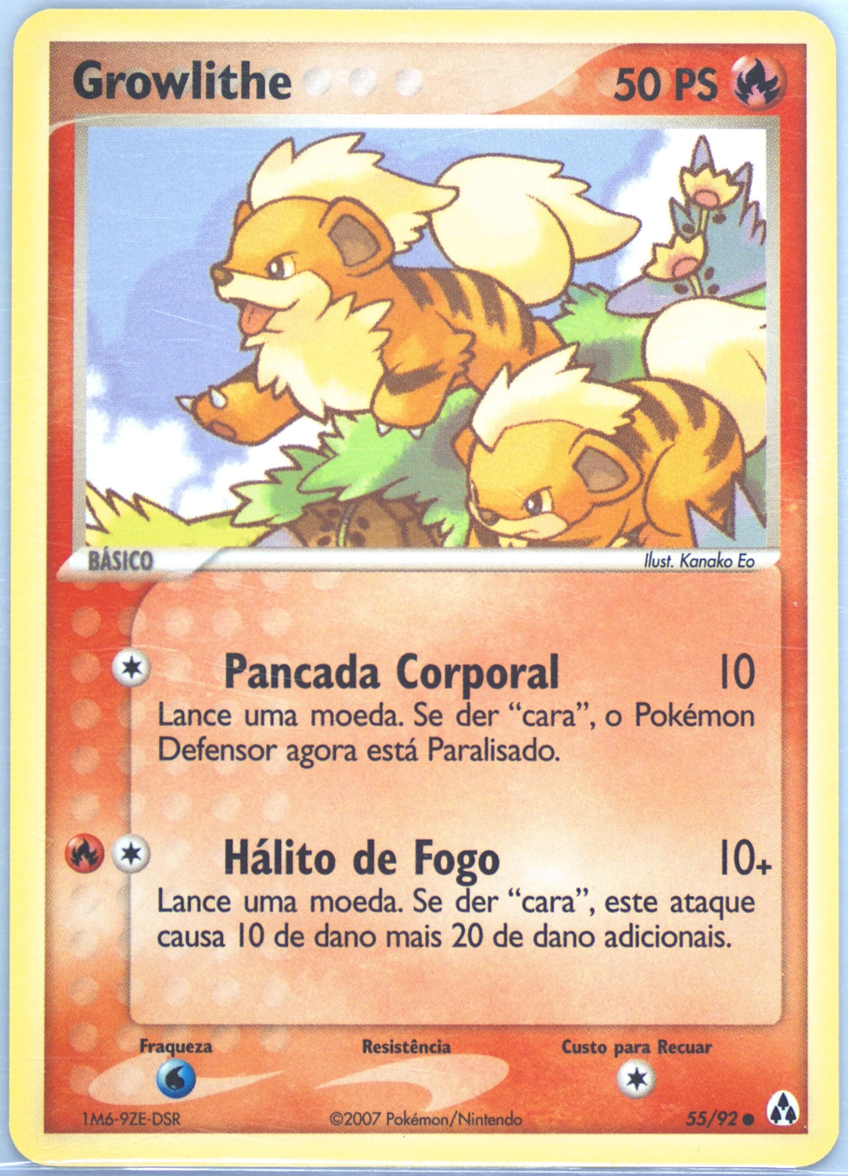 Growlithe (55) 2007 Pokemon Portuguese EX Legend Maker