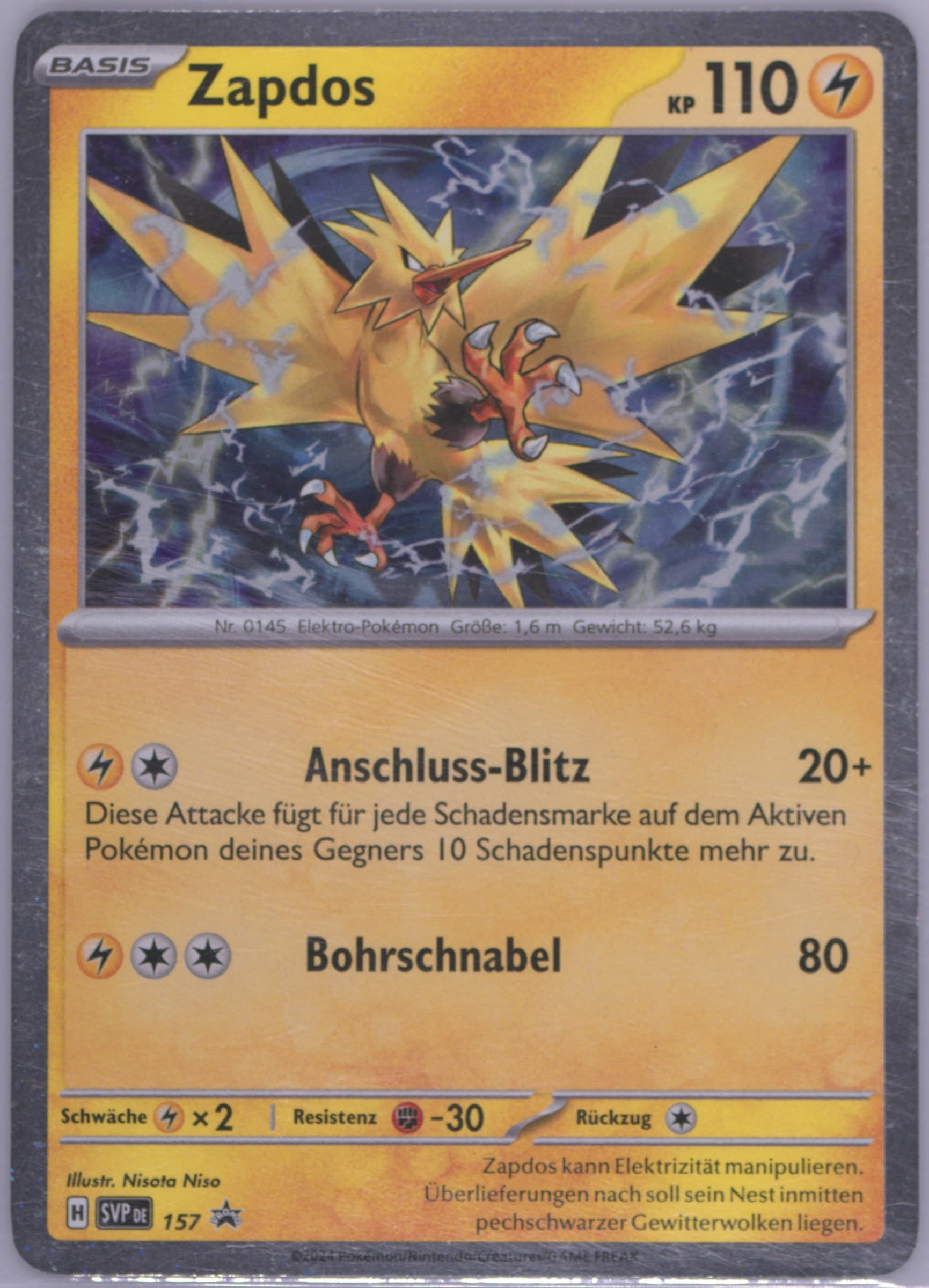 Zapdos Surging Sparks Three Pack Blister (157) 2024 Pokemon German Svp de-SV Black Star Promo