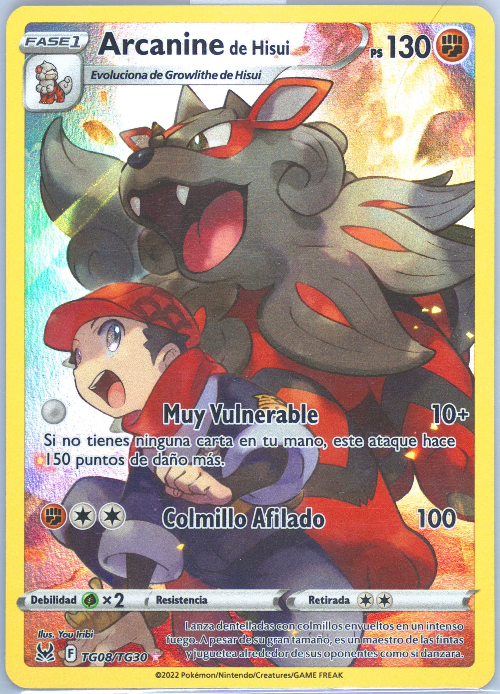 Full Art/Arcanine de Hisui Spanish (TG08) 2022 Pokemon Sword & Shield Lost Origin