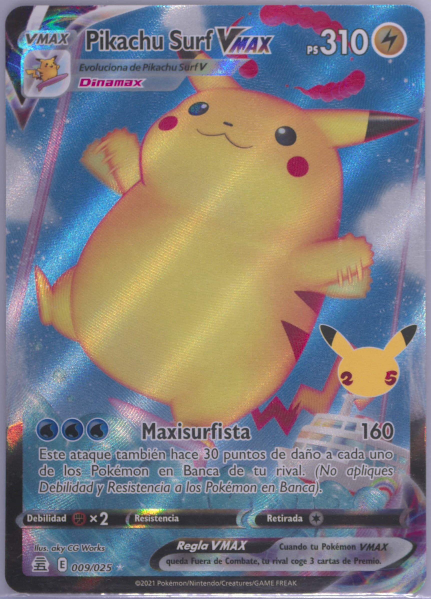 Full Art/Pikachu Surf Vmax Spanish (009) 2021 Pokemon Celebrations
