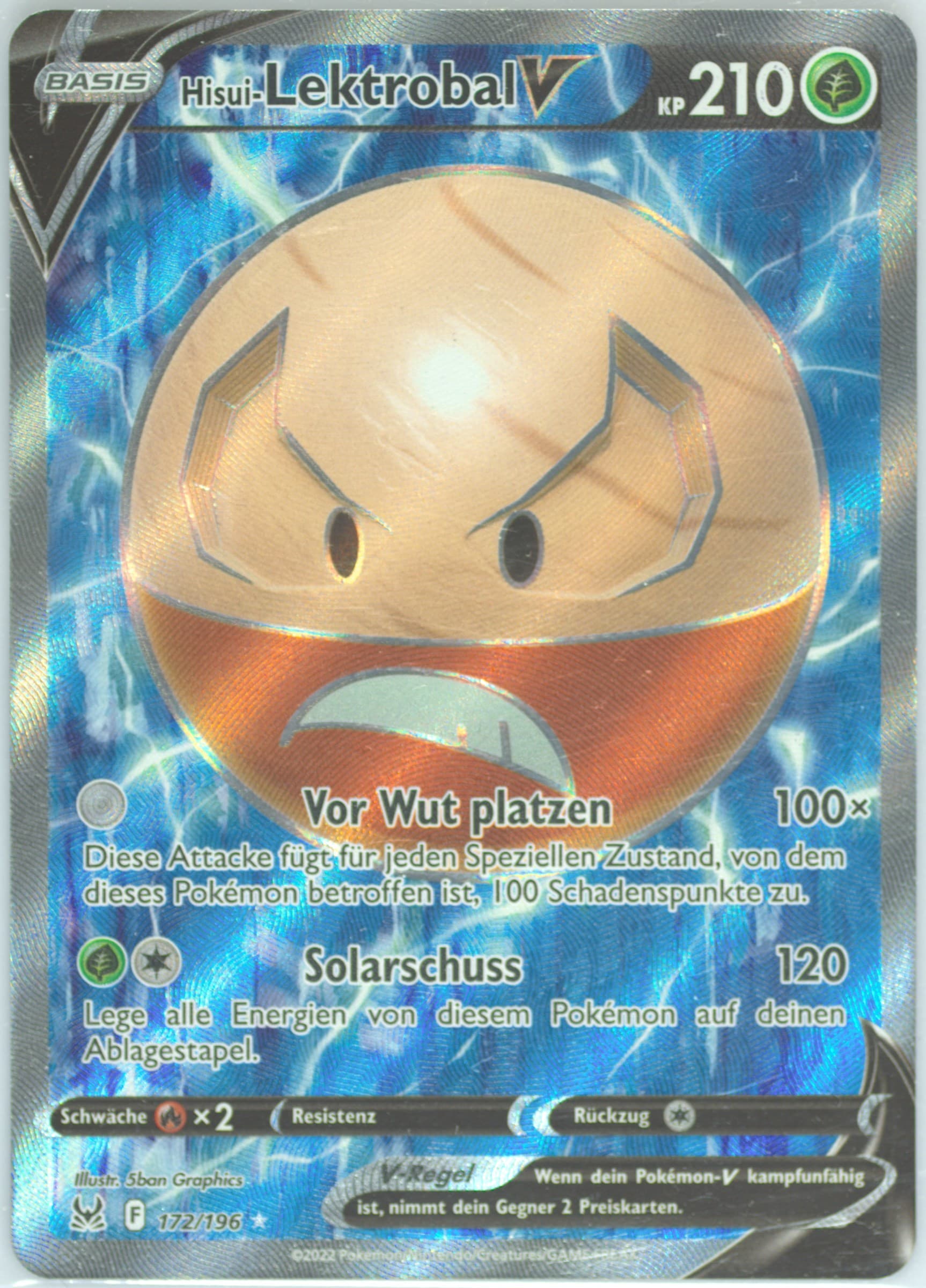 Full Art/Hisui-Lektrobal V German (172) 2022 Pokemon Sword & Shield Lost Origin