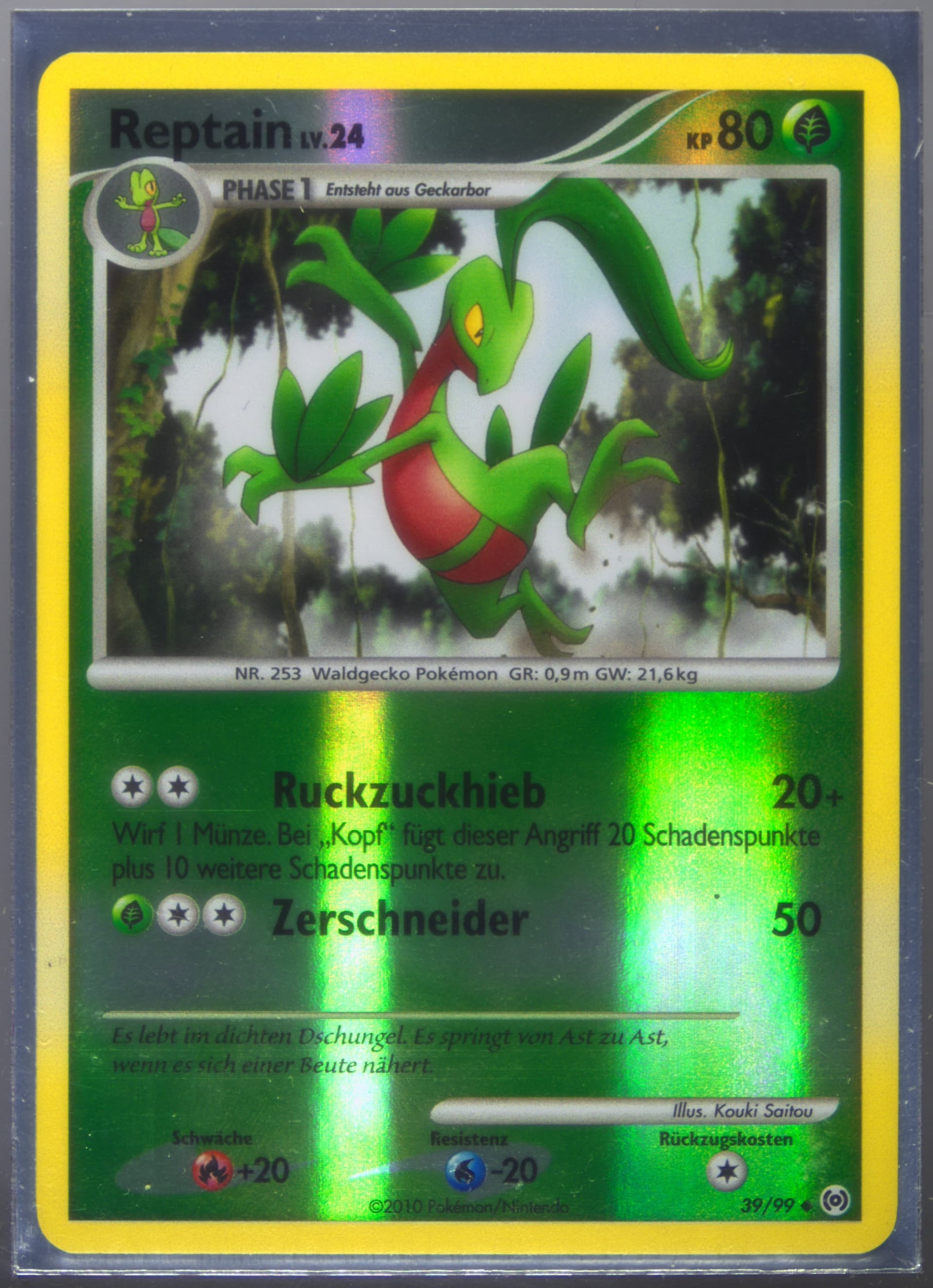 Reptain-Reverse Foil (39) 2010 Pokemon Platinum Arceus German