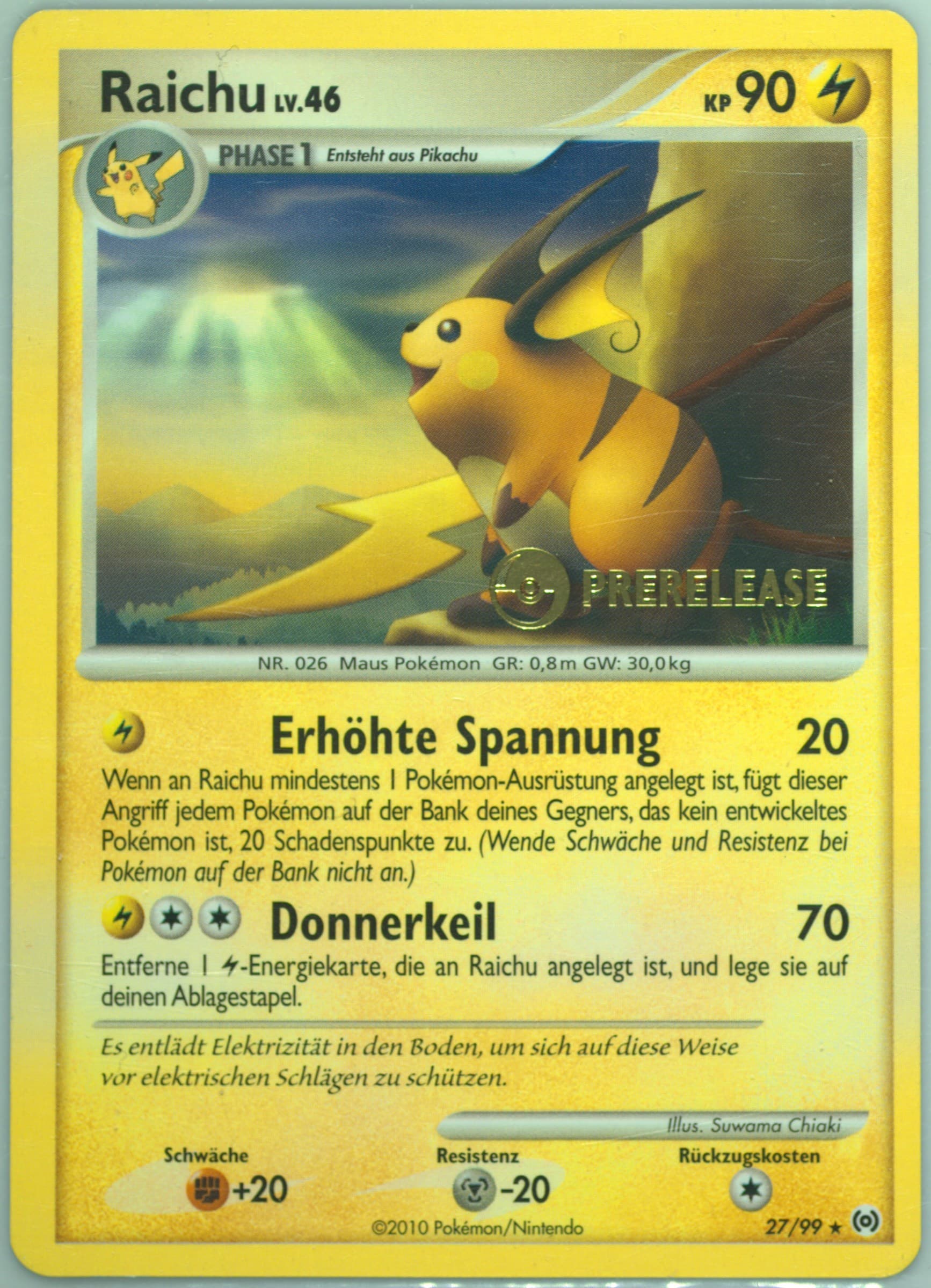Raichu Prerelease (27) 2010 Pokemon Platinum Arceus German