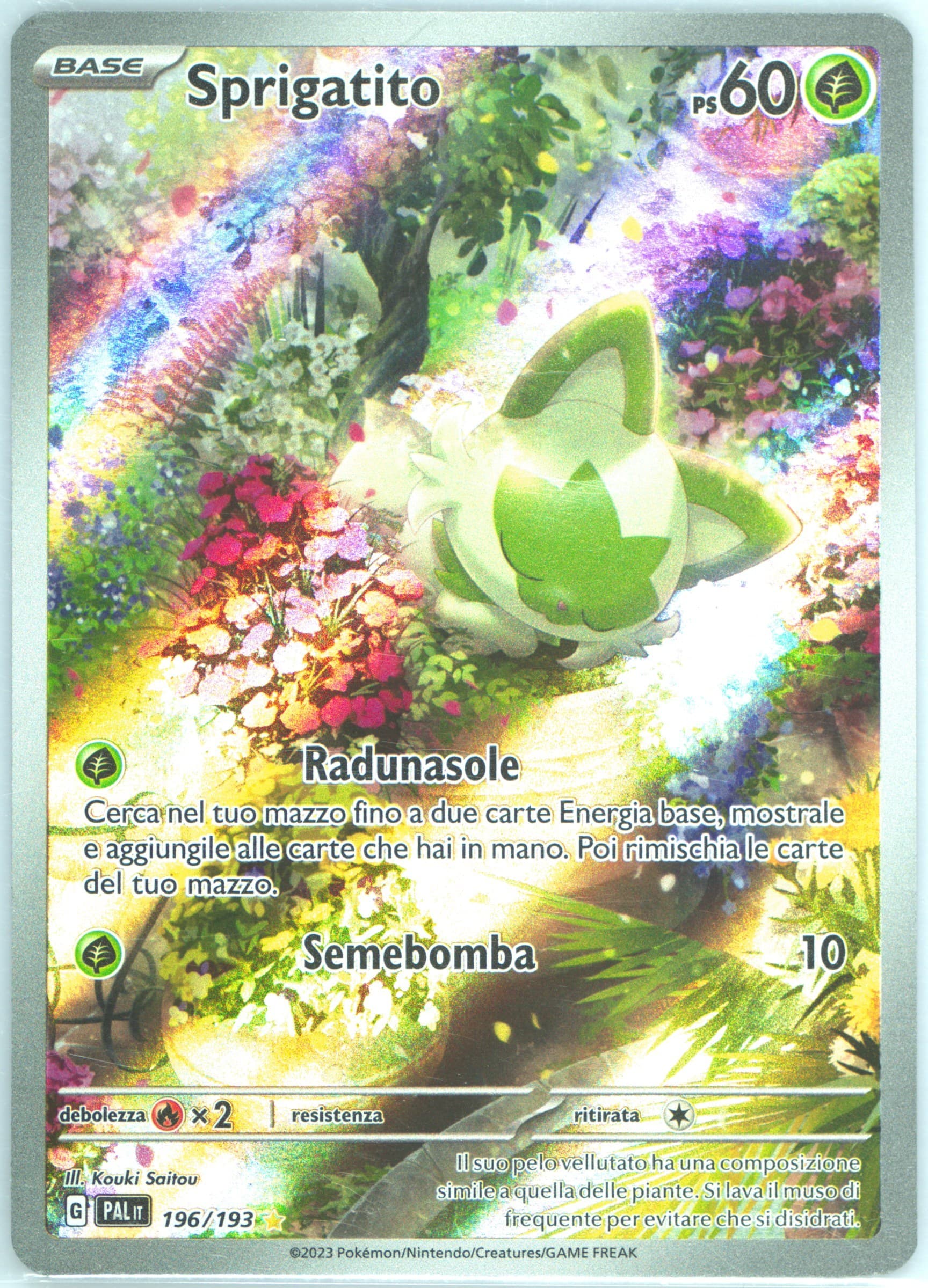 Sprigatito Illustration Rare (196) 2023 Pokemon Italian Pal It-Paldea Evolved