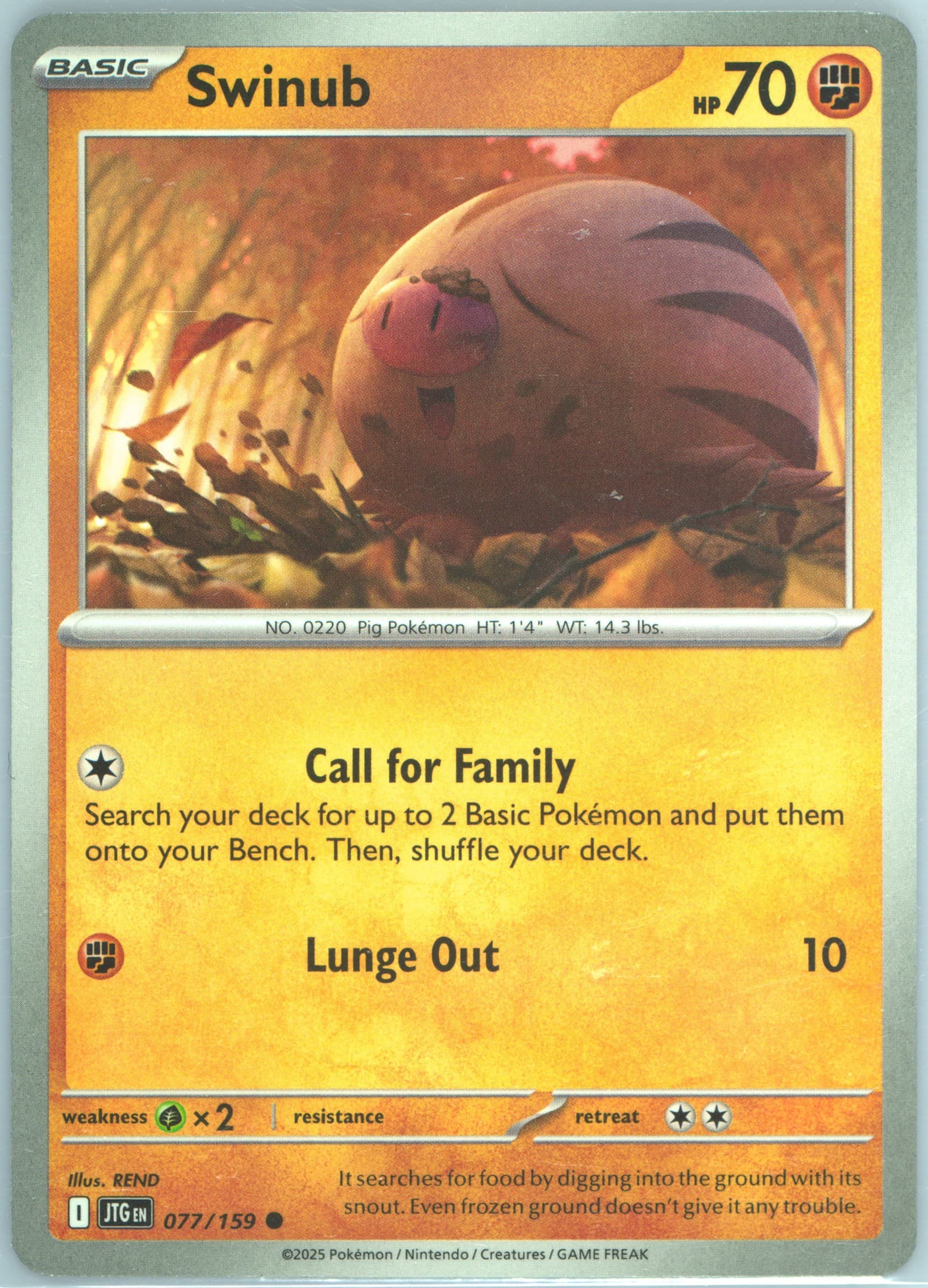 Swinub (077) 2025 Pokemon Jtg EN-Journey Together