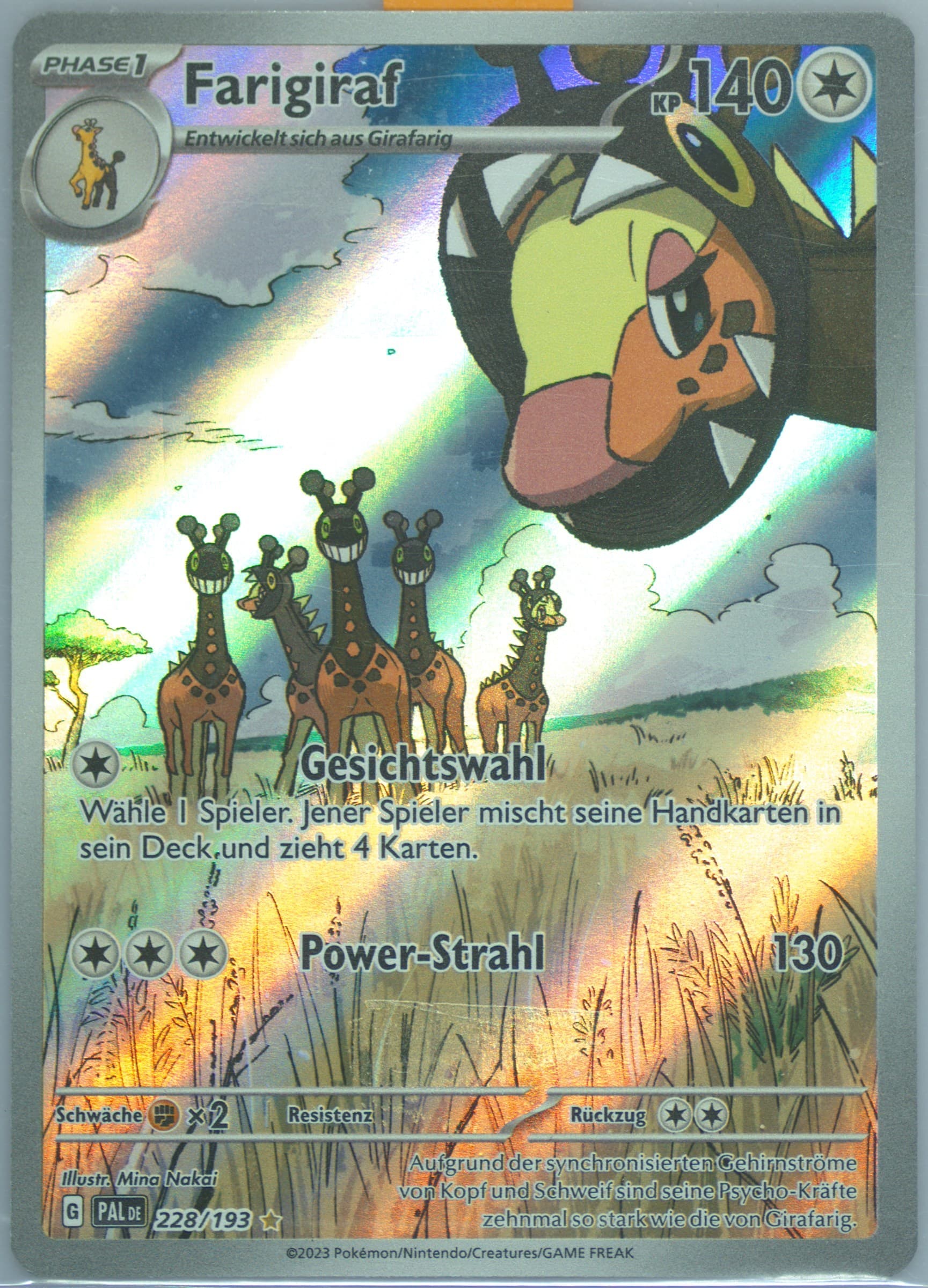 Farigiraf Illustration Rare (228) 2023 Pokemon German Pal de-Paldea Evolved