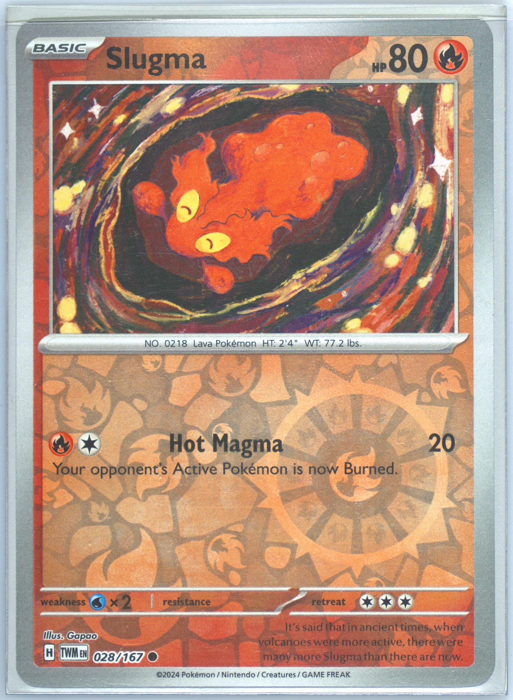 Slugma Reverse Holo (028) 2024 Pokemon Twm EN-Twilight Masquerade