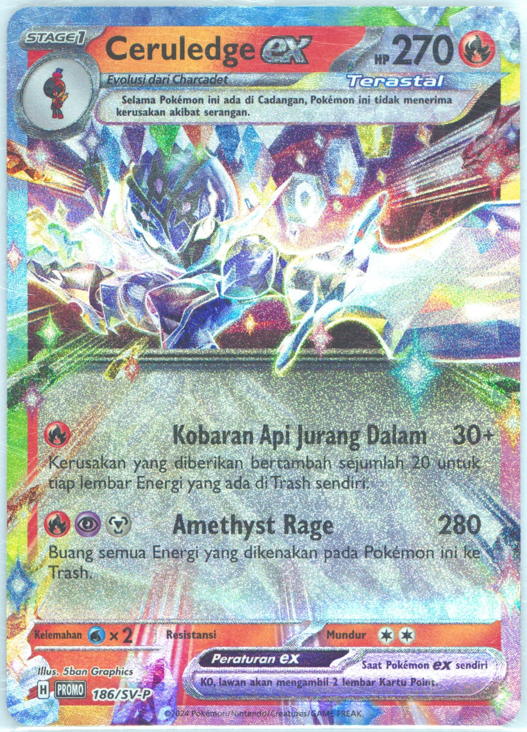 Ceruledge EX Tactics Deck Point Exchange (186) 2024 Pokemon Indonesian SV-P Promo