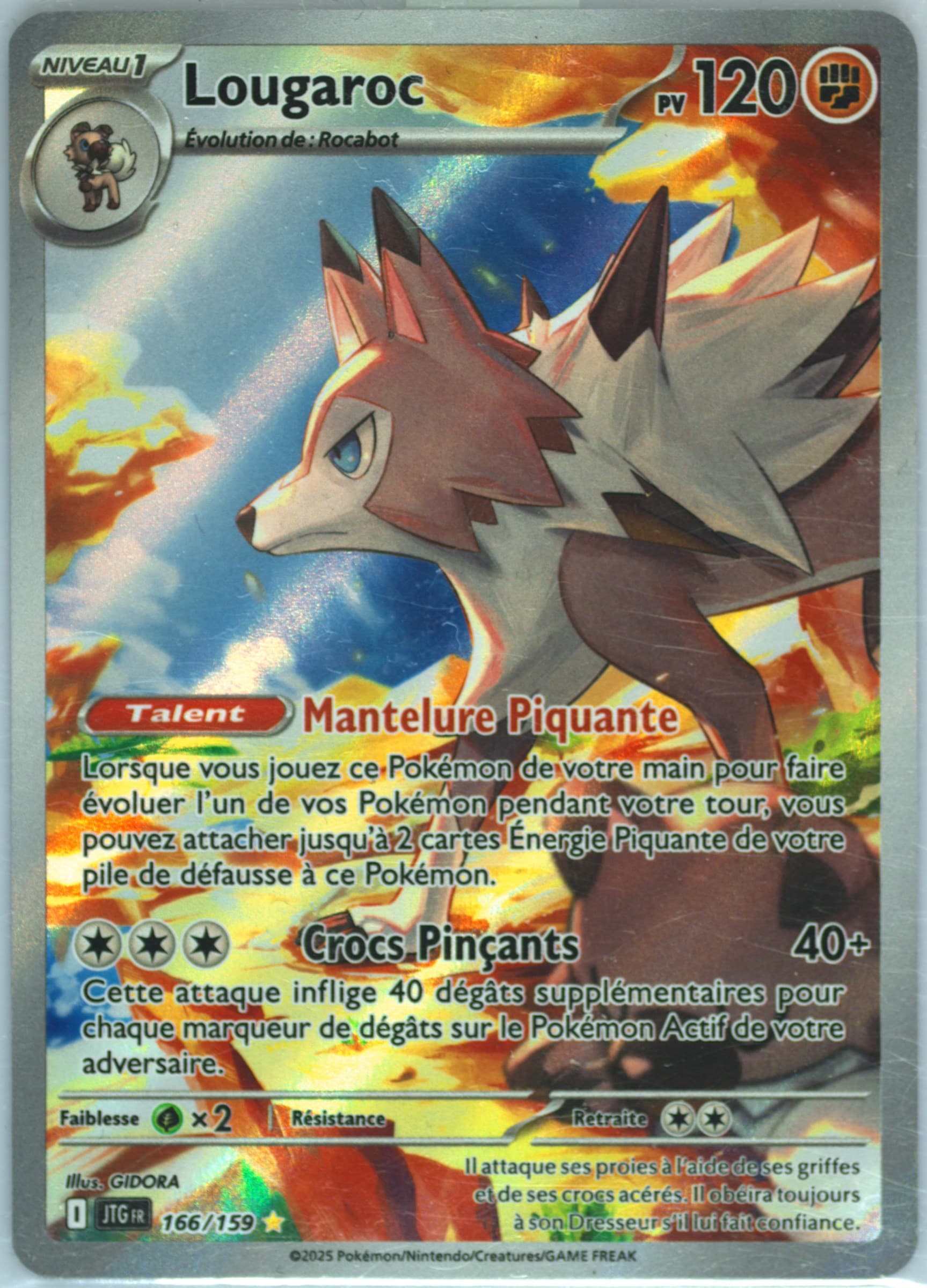 Lycanroc Illustration Rare (166) 2025 Pokemon French Jtg FR-Journey Together
