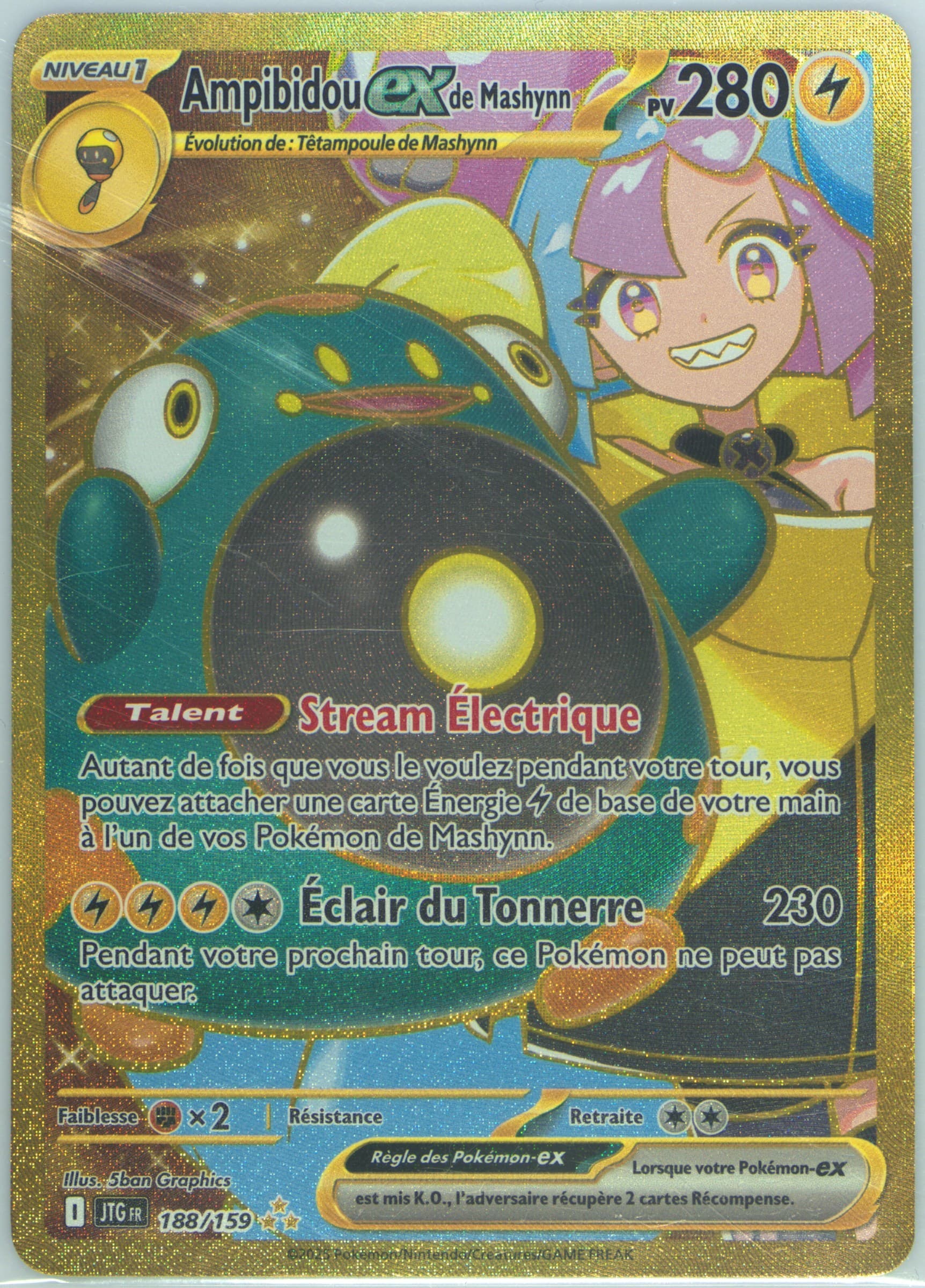 Iono's Bellibolt EX Hyper Rare (188) 2025 Pokemon French Jtg FR-Journey Together