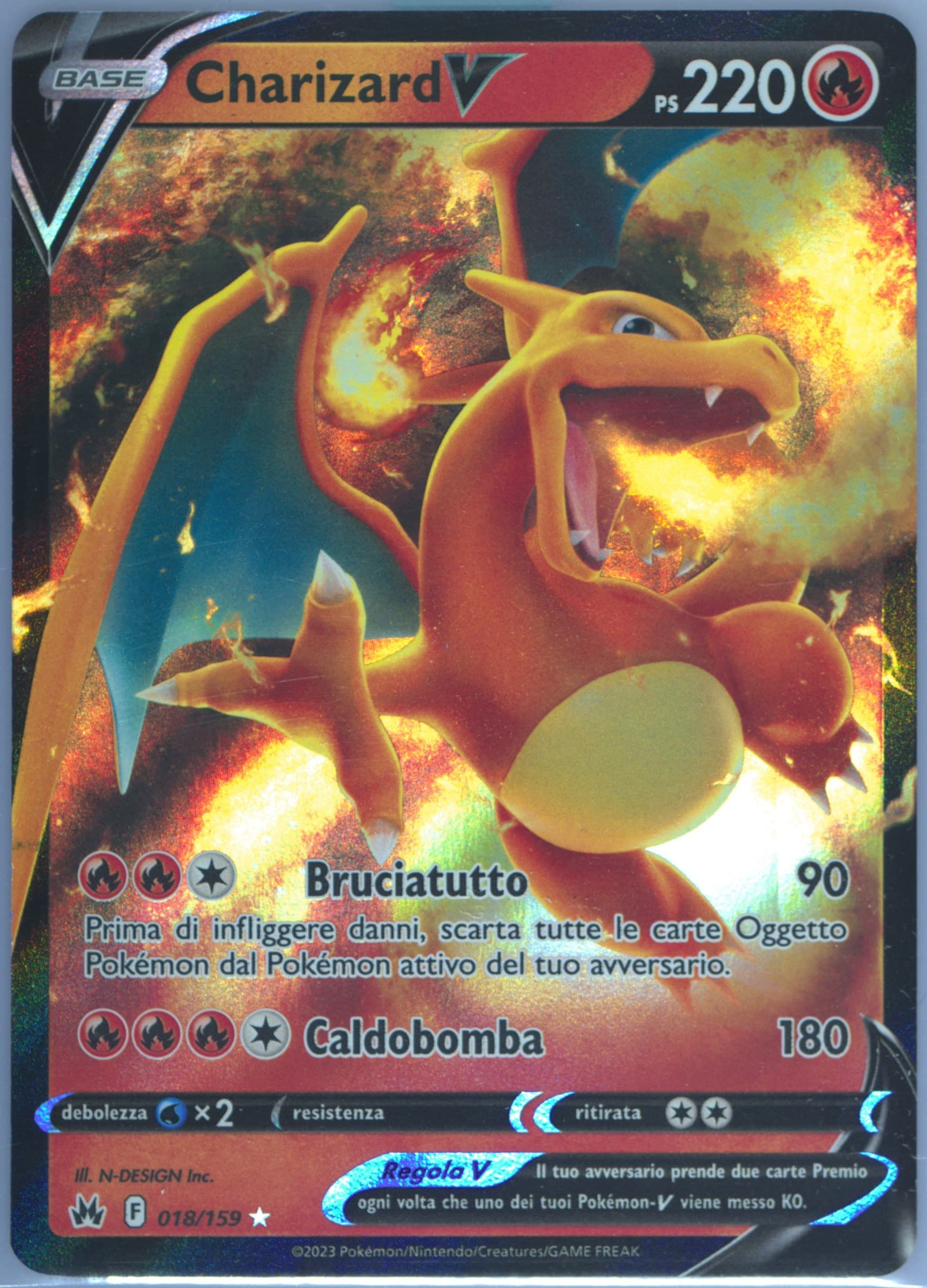 Charizard V Italian (018) 2023 Pokemon Sword and Shield Crown Zenith