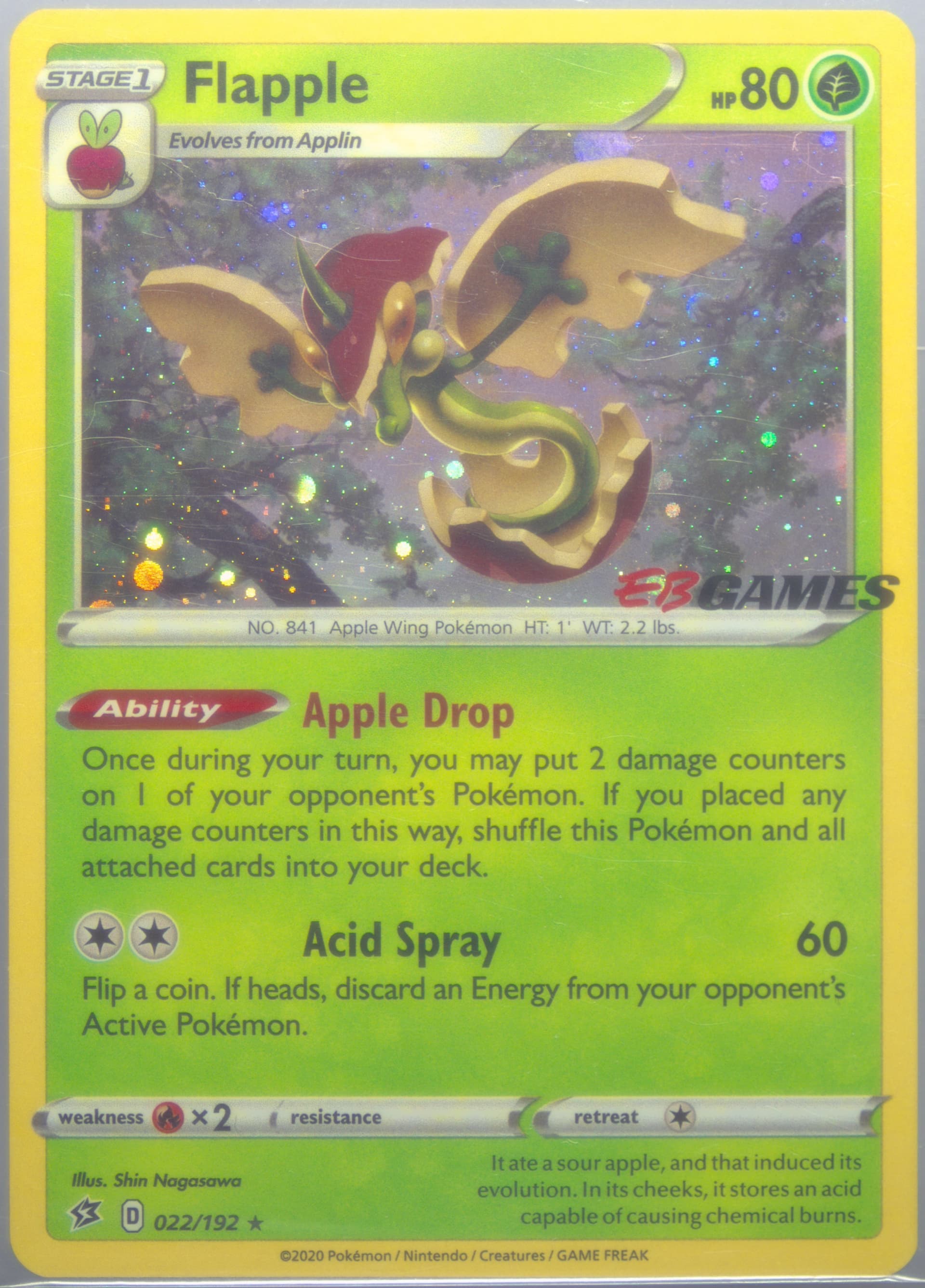 Flapple-Holo Cosmos EB Games Exclusive-Oceania (022) 2020 Pokemon Sword & Shield Rebel Clash