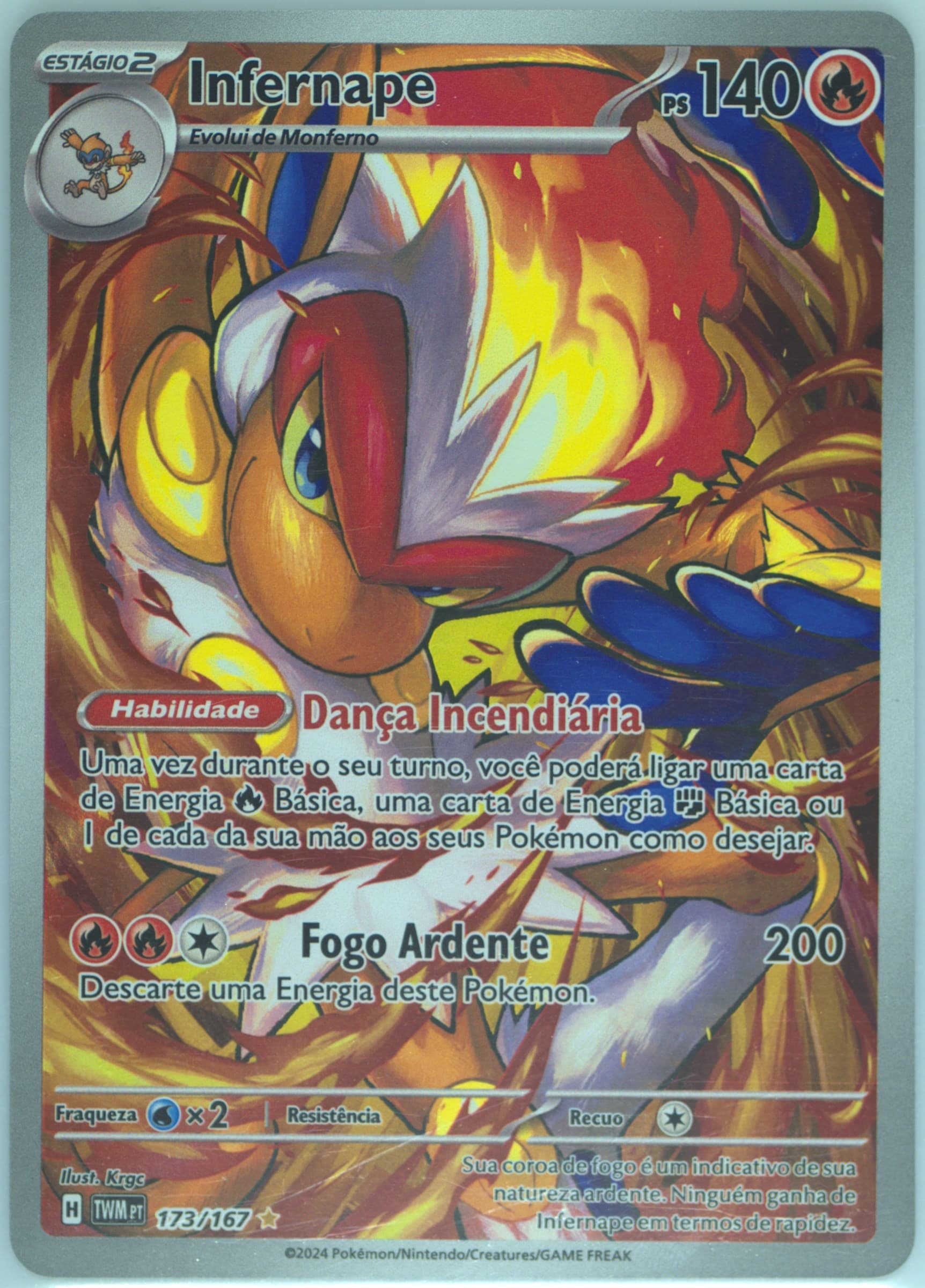 Infernape Illustration Rare (173) 2024 Pokemon Portuguese Twm PT-Twilight Masquerade