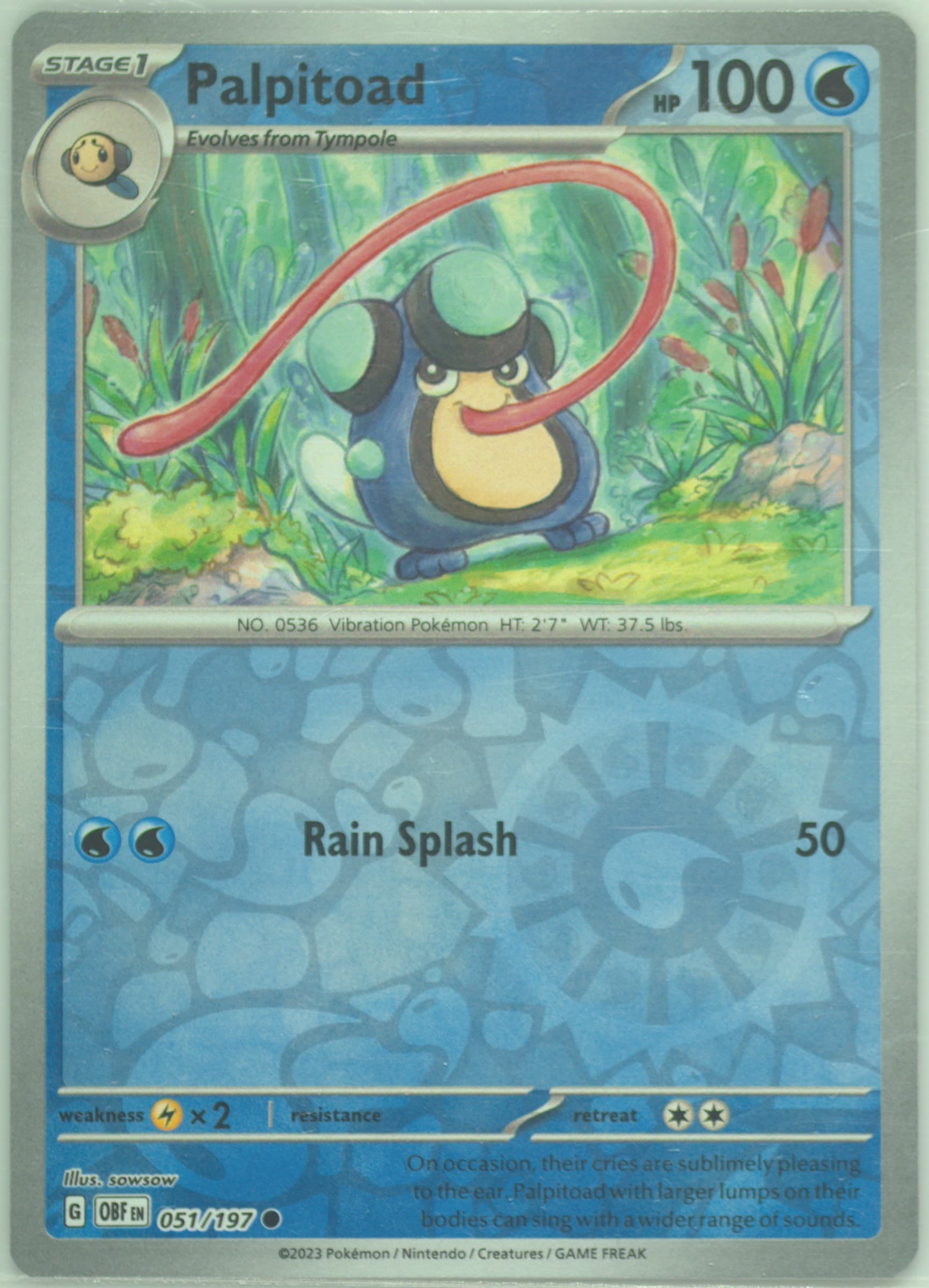 Palpitoad Reverse Holo (051) 2023 Pokemon Obf EN-Obsidian Flames