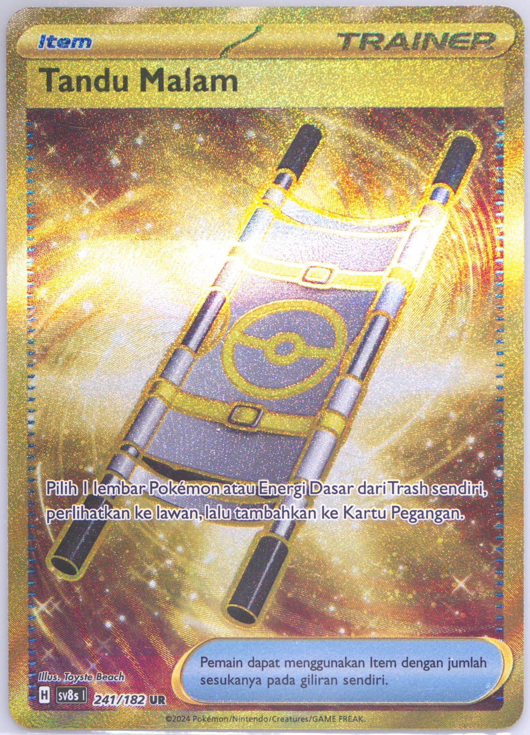 Night Stretcher Ultra Rare (241) 2024 Pokemon Indonesian Sv8s I-Stellar Lightning