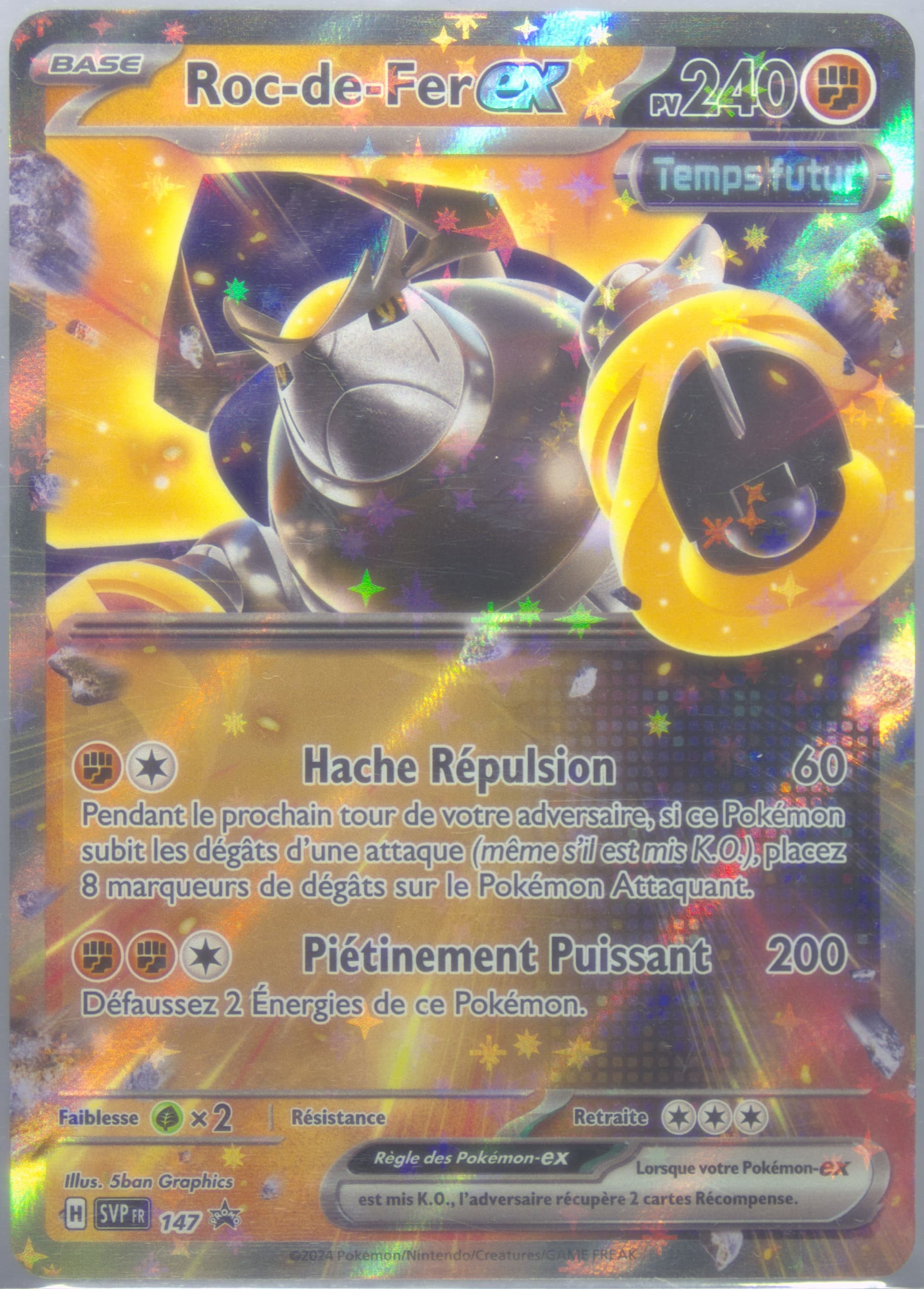 Iron Boulder EX Paradox Destinies Tin (147) 2024 Pokemon French Svp FR-SV Black Star Promo