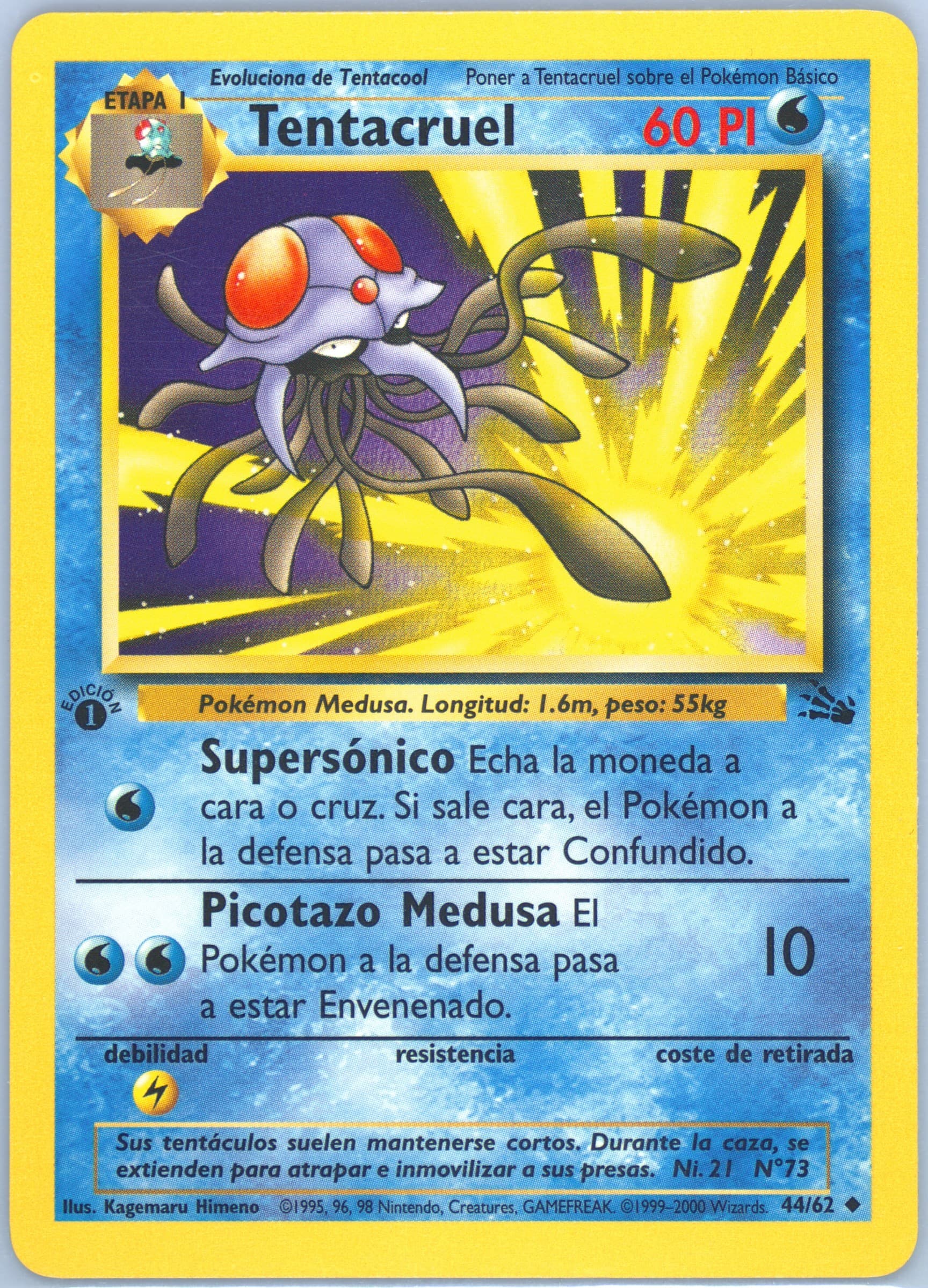 Tentacruel 1st Edition (44) 2000 Pokemon Spanish Fossil