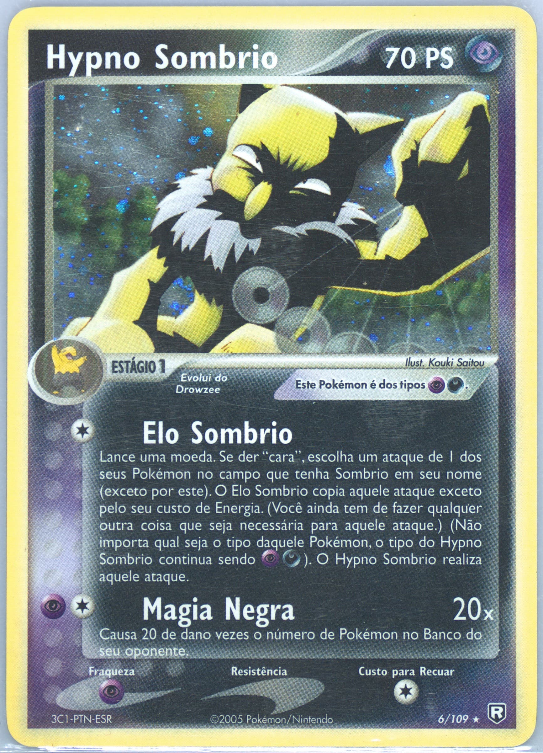 Hypno Sombrio-Holo (6) 2005 Pokemon Portuguese EX Team Rocket Returns
