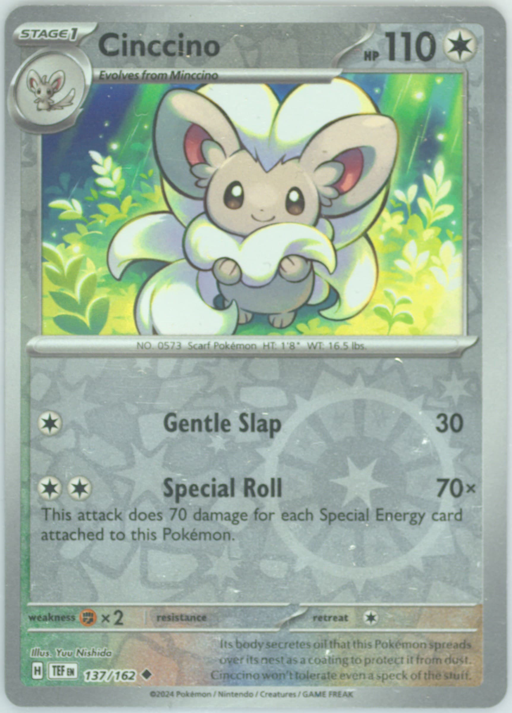 Cinccino Reverse Holo (137) 2024 Pokemon Tef EN-Temporal Forces