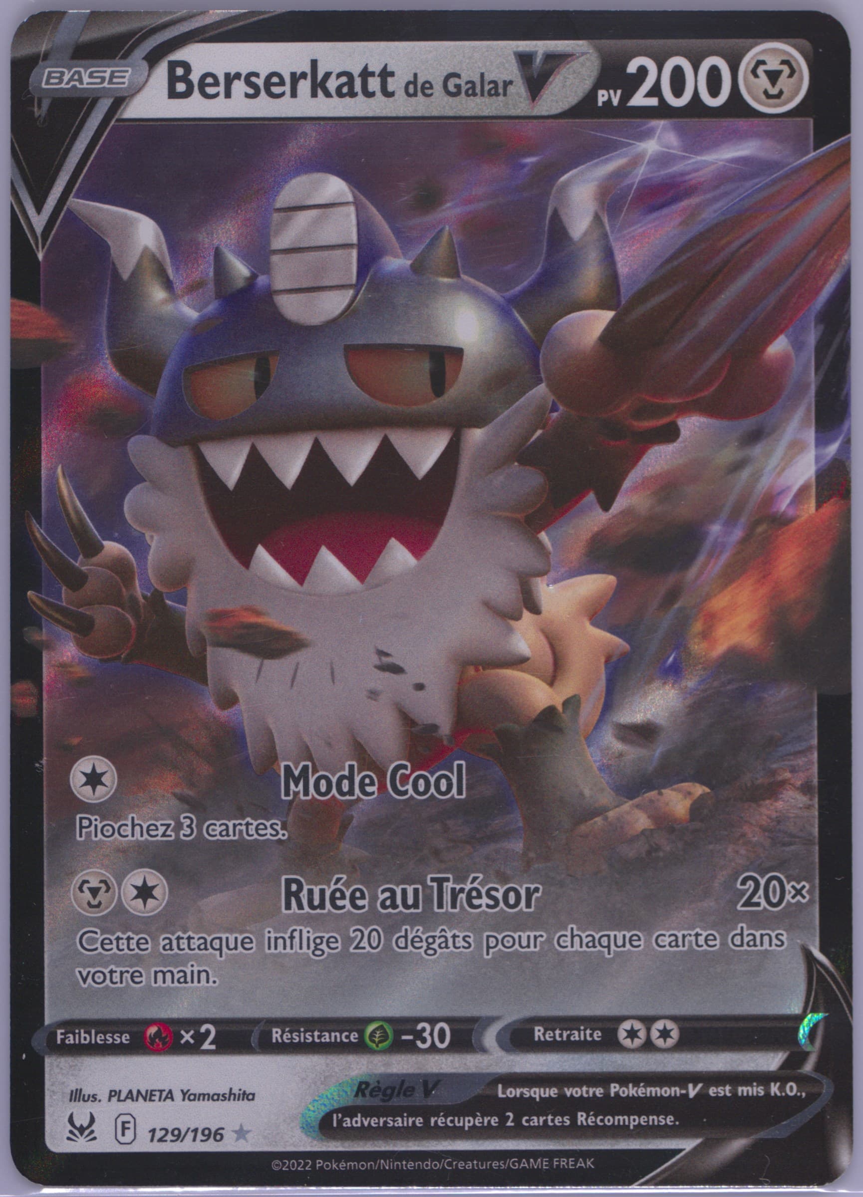 Berserkatt de Galar V French (129) 2022 Pokemon Sword & Shield Lost Origin