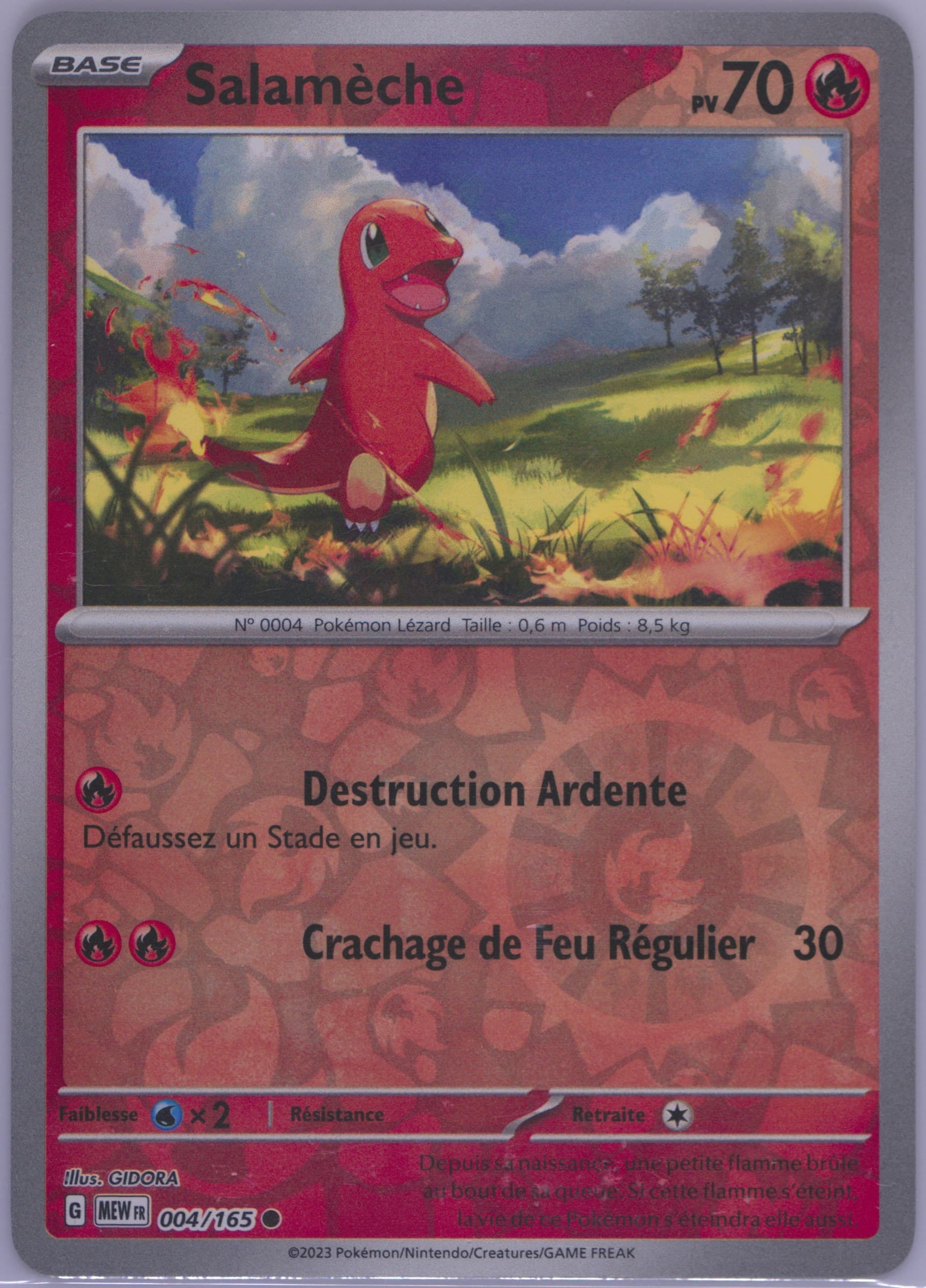 Charmander Reverse Holo (004) 2023 Pokemon French Mew FR-151