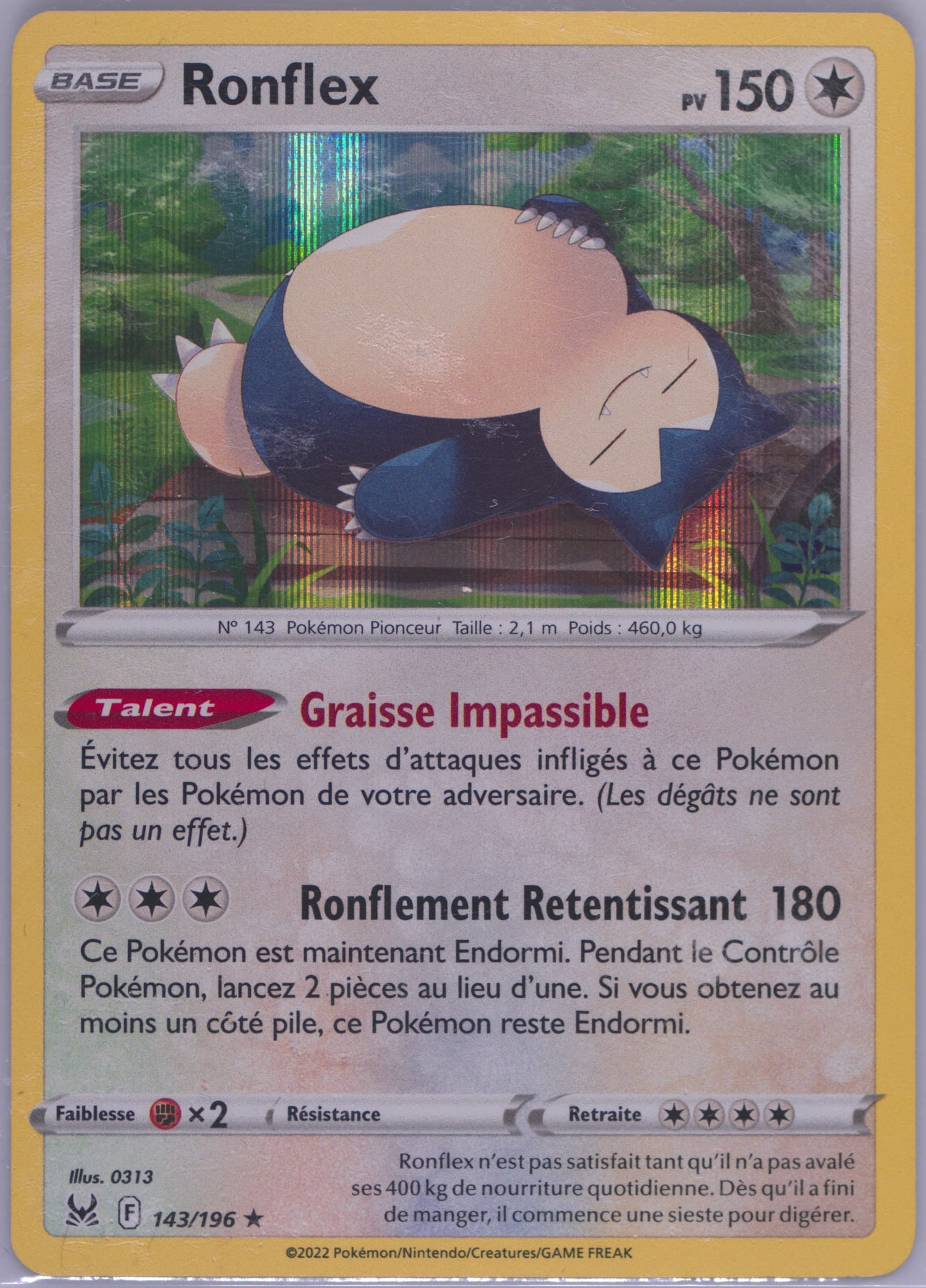 Ronflex-Holo French (143) 2022 Pokemon Sword & Shield Lost Origin