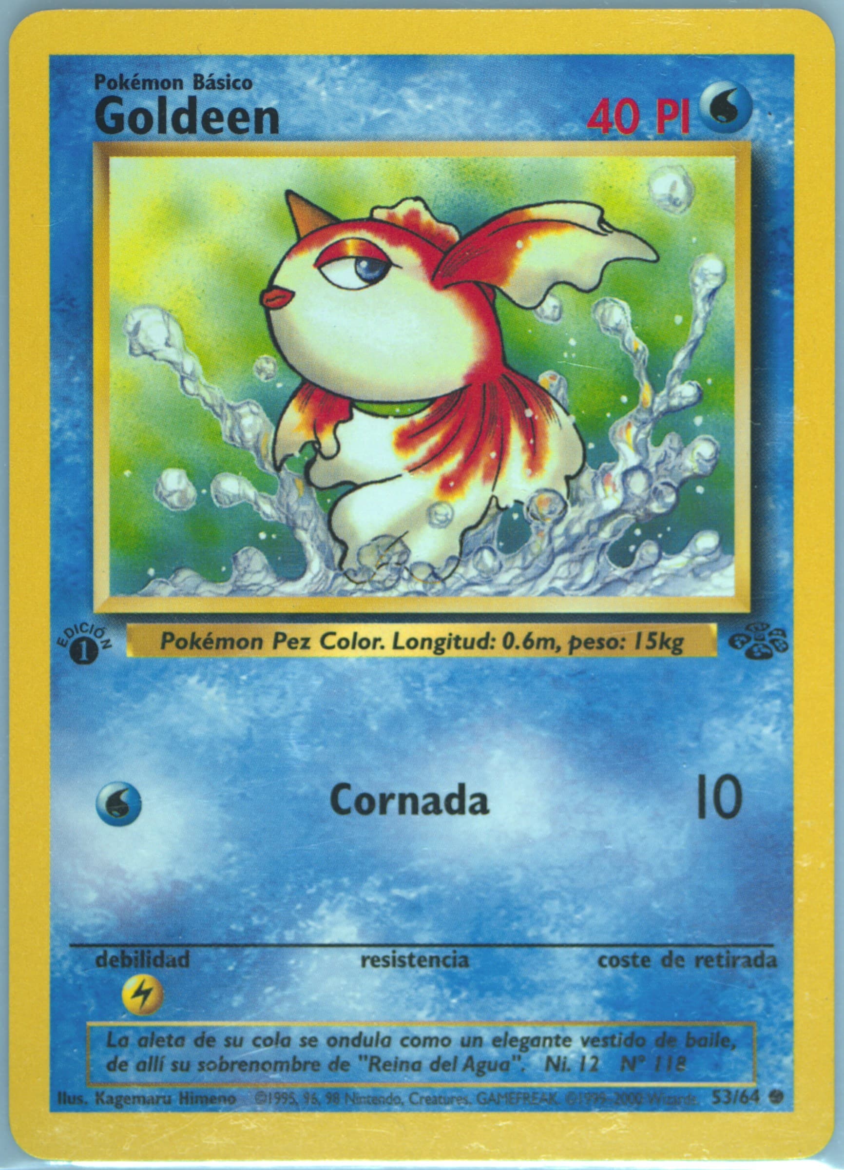 Goldeen 1st Edition (53) 2000 Pokemon Spanish Jungle