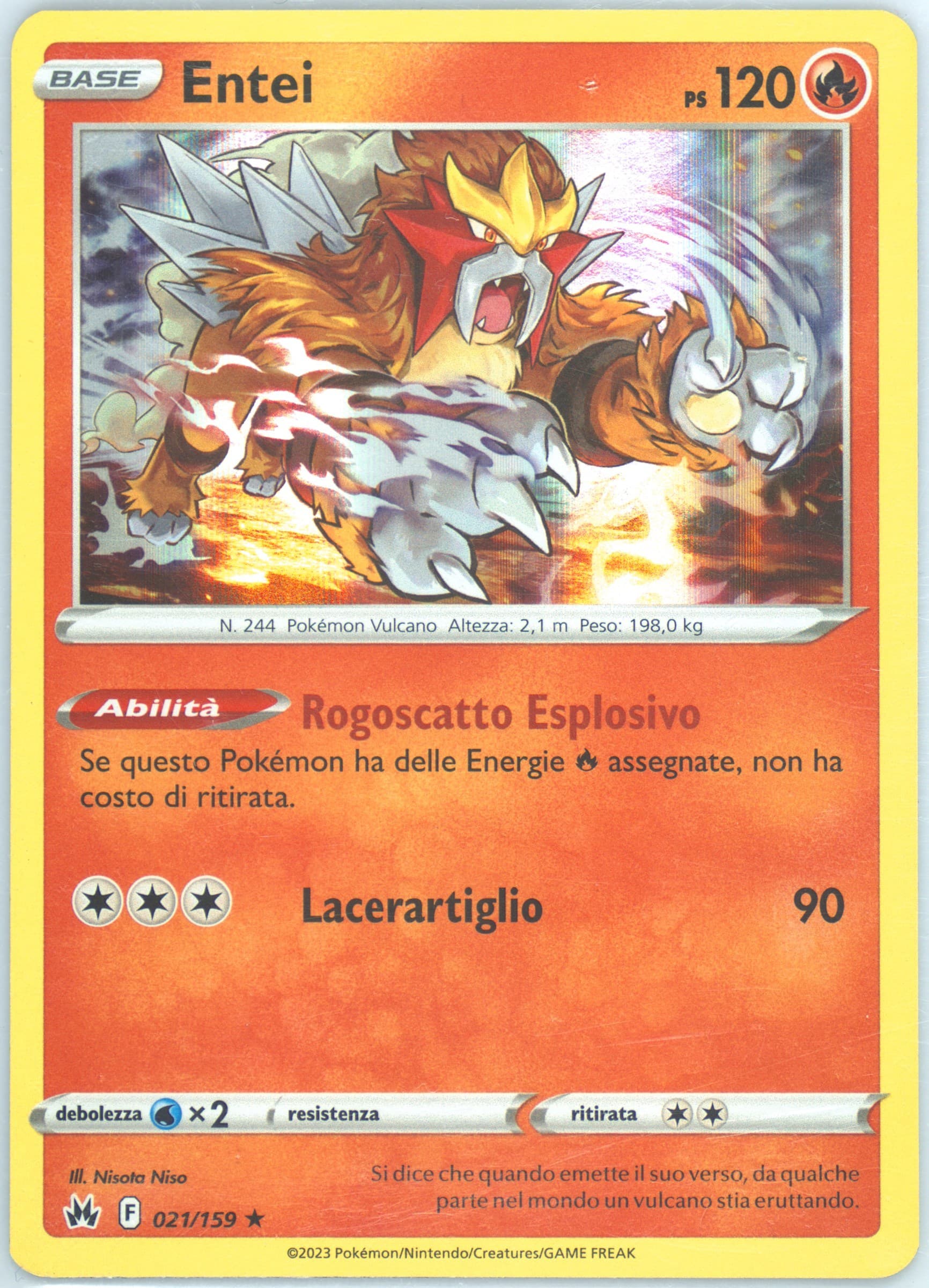Entei-Holo Italian (021) 2023 Pokemon Sword and Shield Crown Zenith