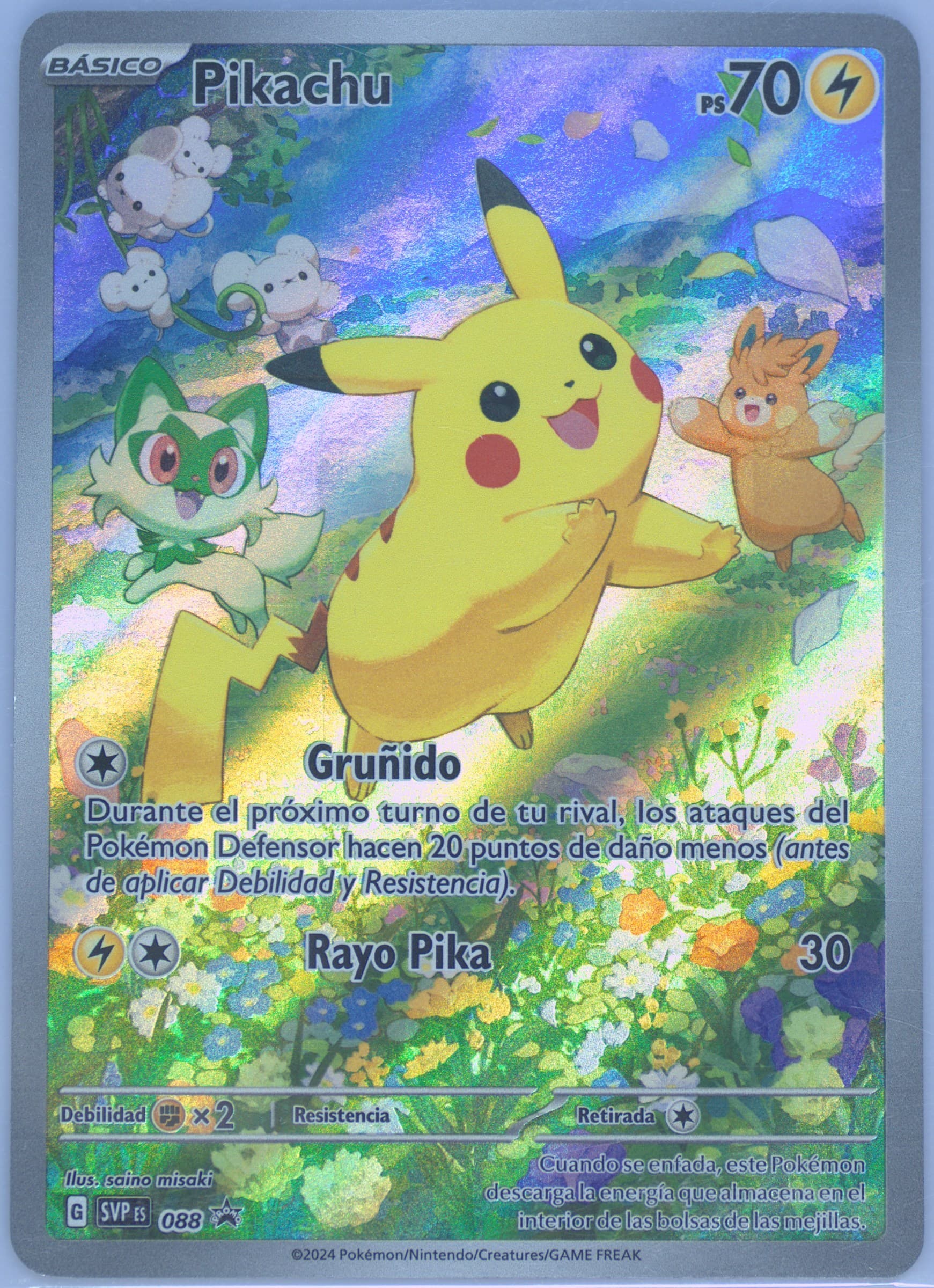 Pikachu Paldea Adventure Chest (088) 2024 Pokemon Spanish Svp ES-SV Black Star Promo