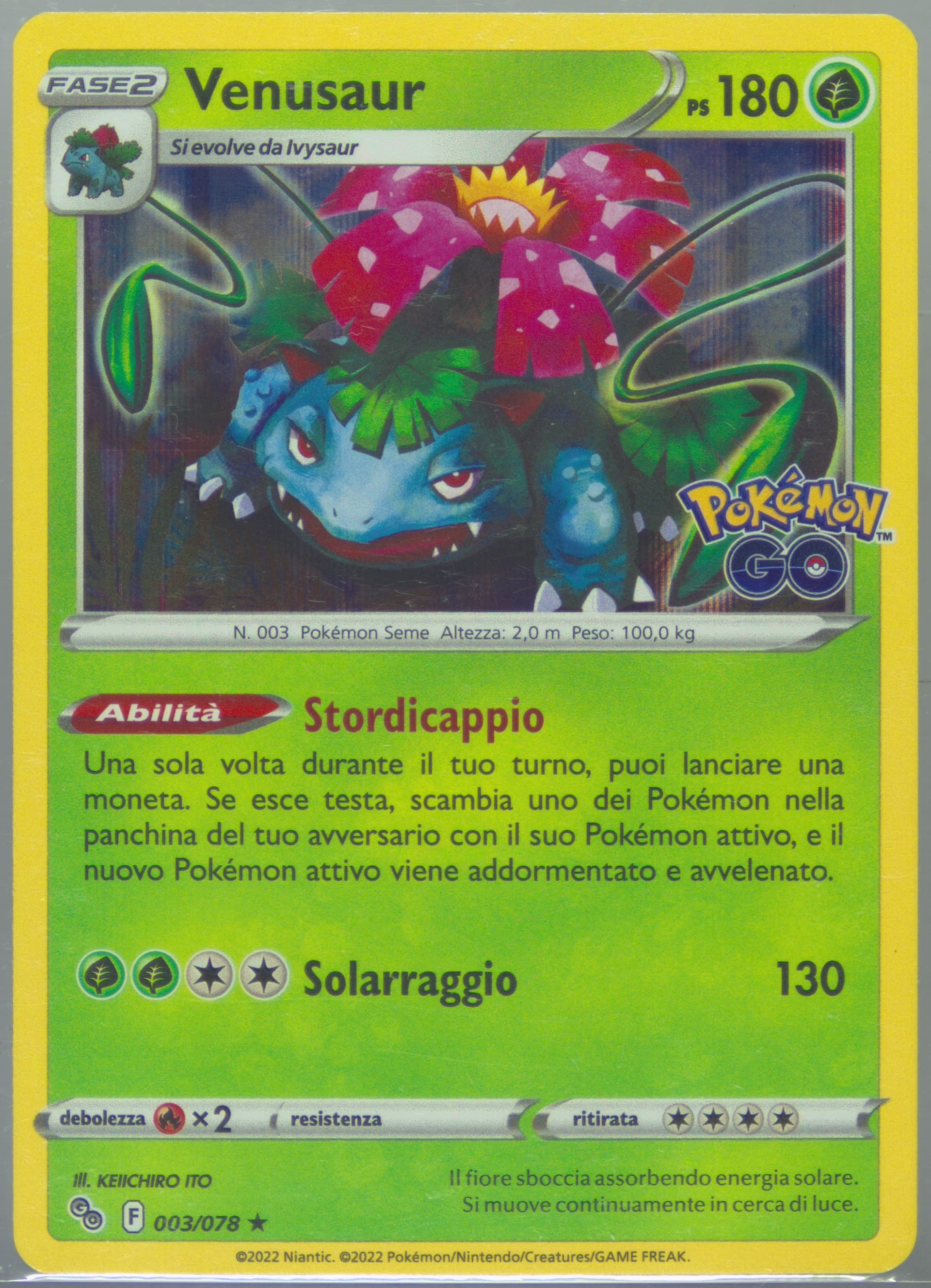 Venusaur-Holo Italian (003) 2022 Pokemon Go
