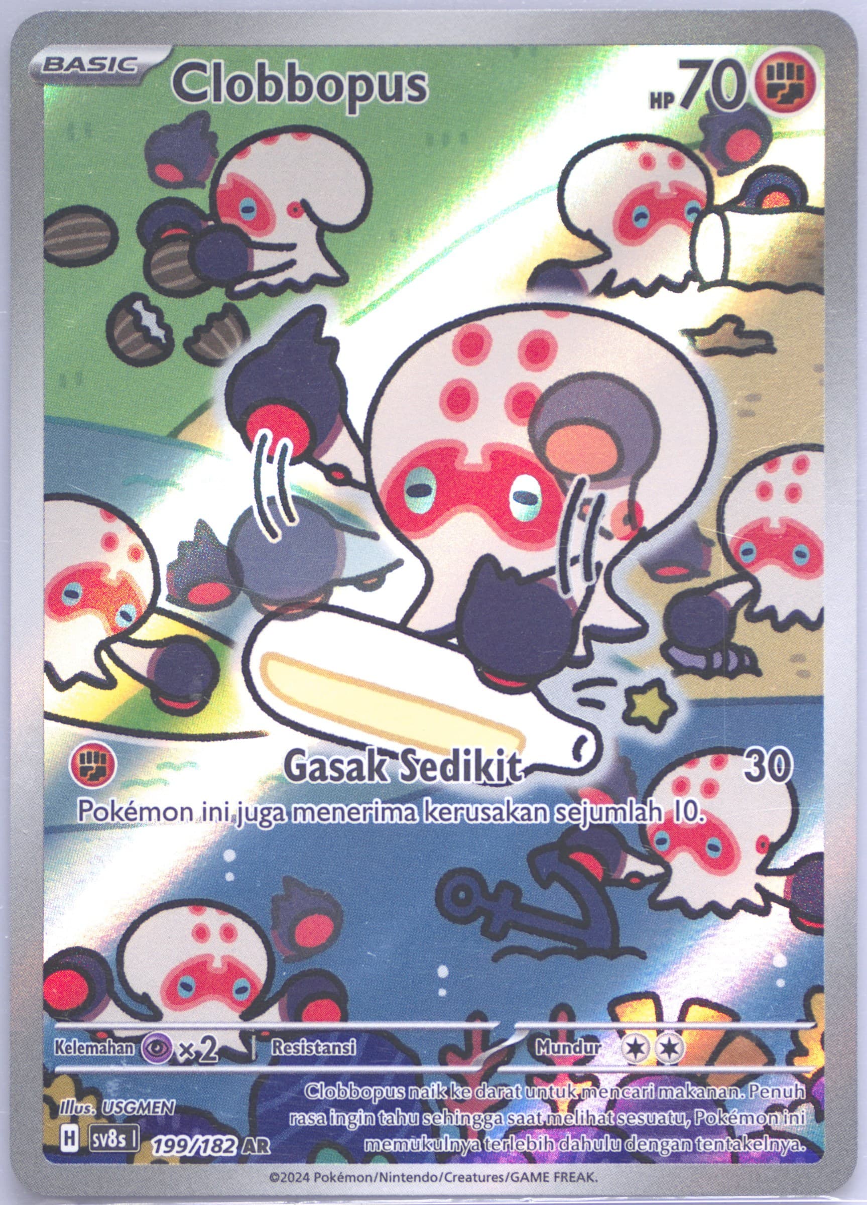 Clobbopus Art Rare (199) 2024 Pokemon Indonesian Sv8s I-Stellar Lightning