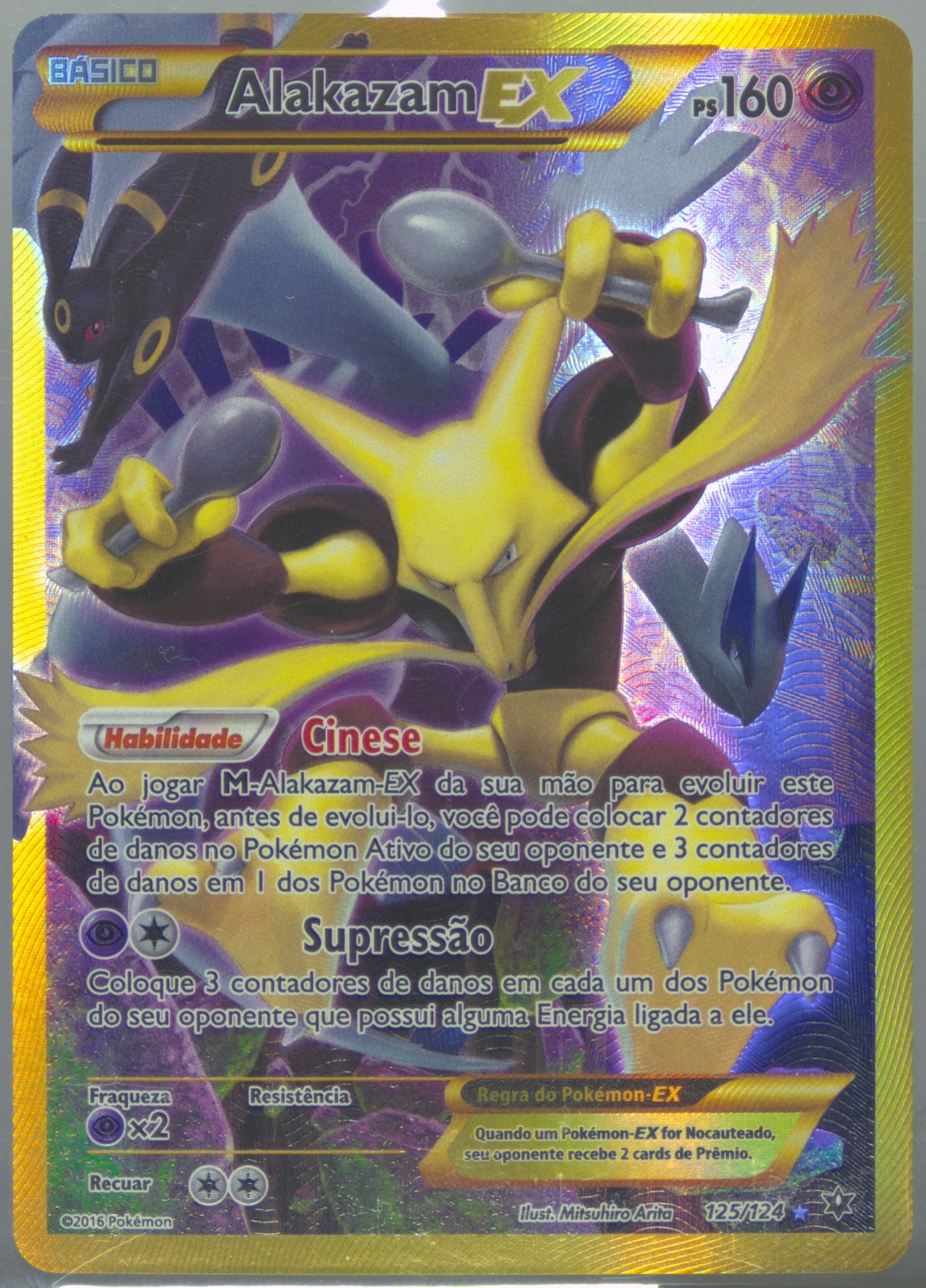 Full Art/Alakazam EX Portuguese-Secret (125) 2016 Pokemon XY Fates Collide