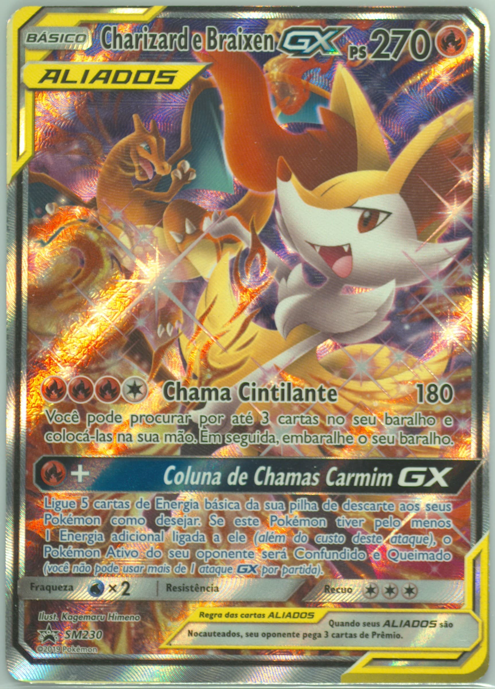 Full Art/Charizard E Braixen GX Tag Team Generations Premium Collection-Portuguese (SM230) 2019 Pokemon SM Black Star Promo