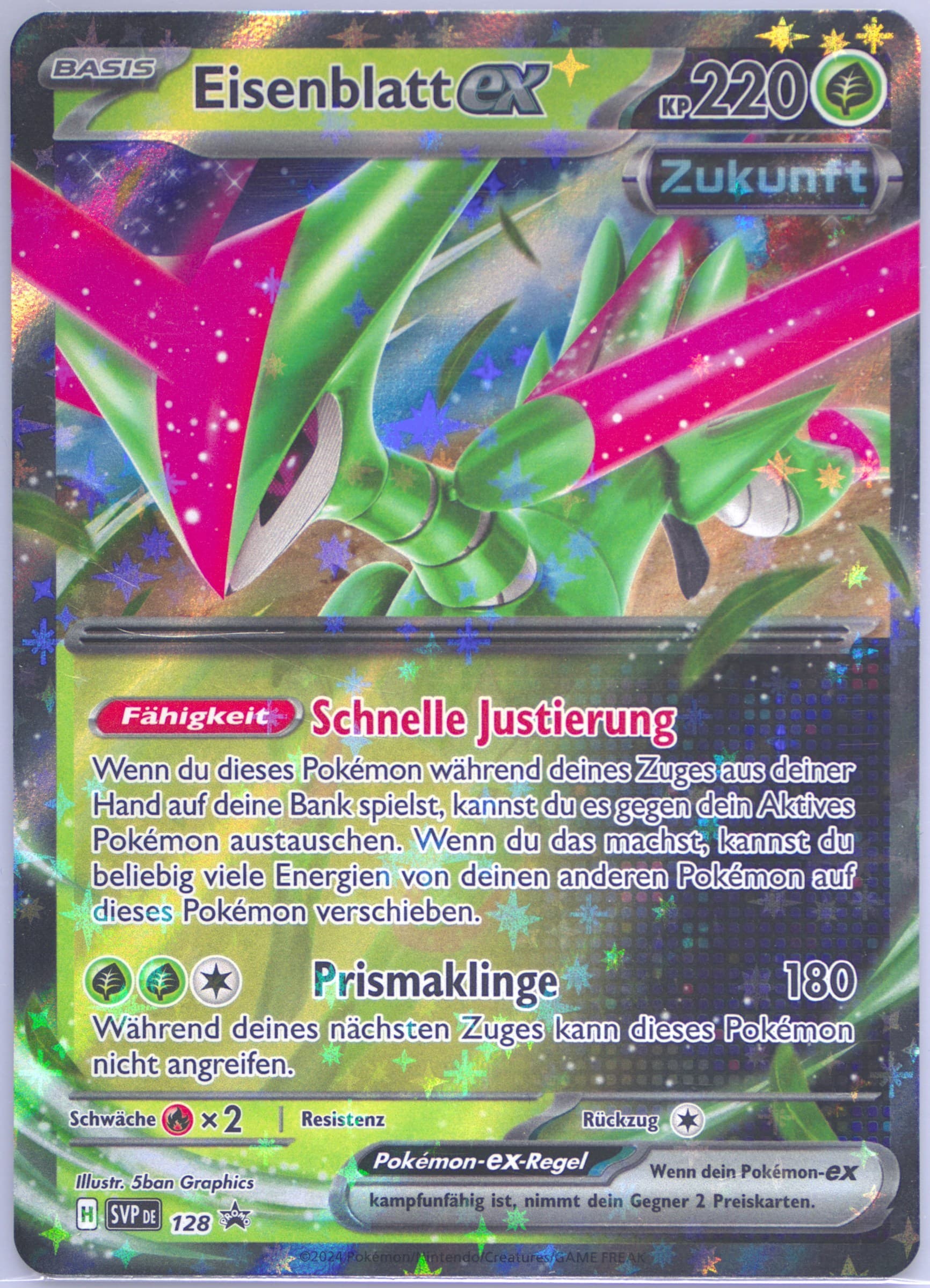Iron Leaves EX Paradox Clash Tin (128) 2024 Pokemon German Svp de-SV Black Star Promo