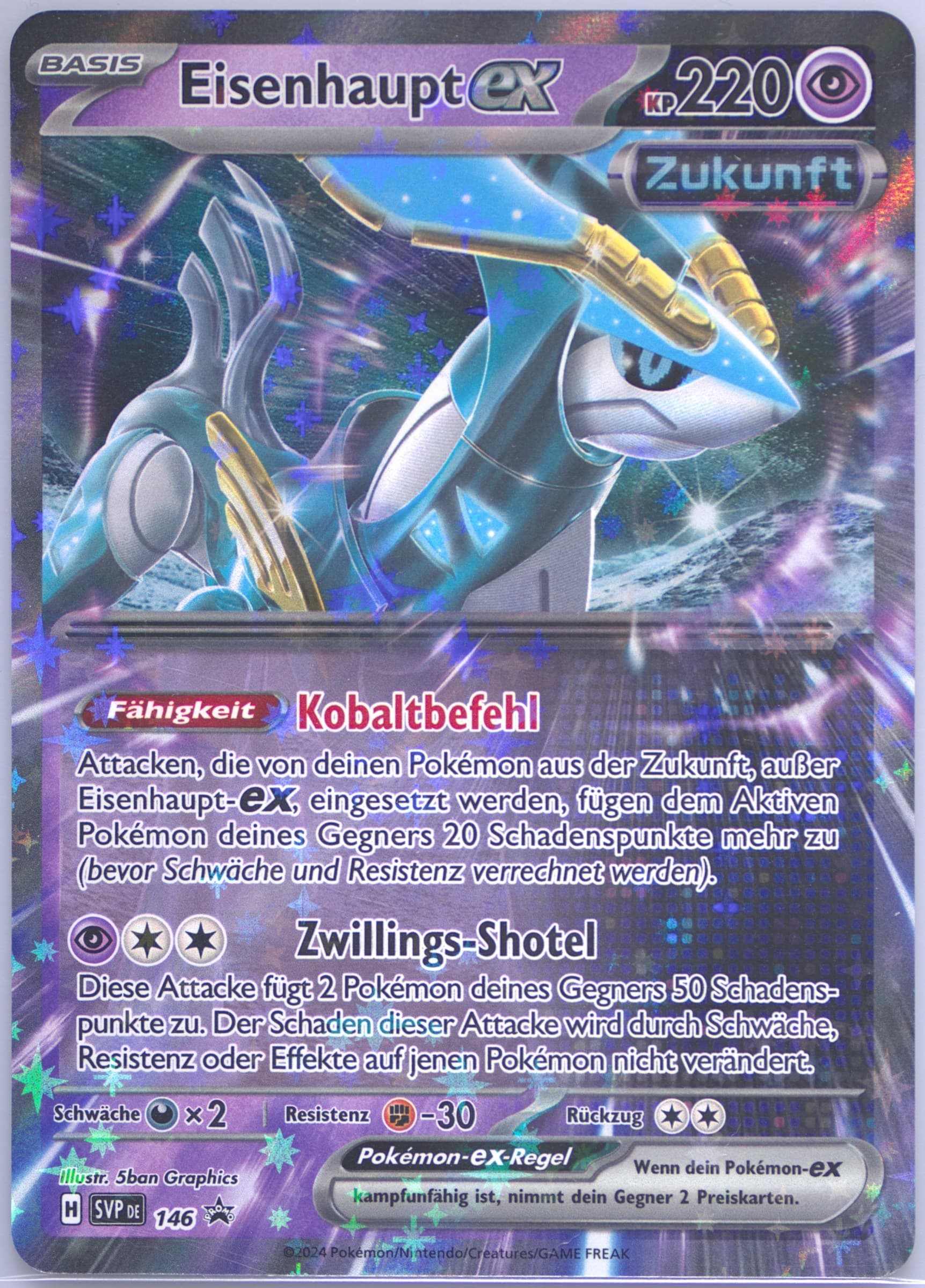 Iron Crown EX Paradox Destinies Tin (146) 2024 Pokemon German Svp de-SV Black Star Promo