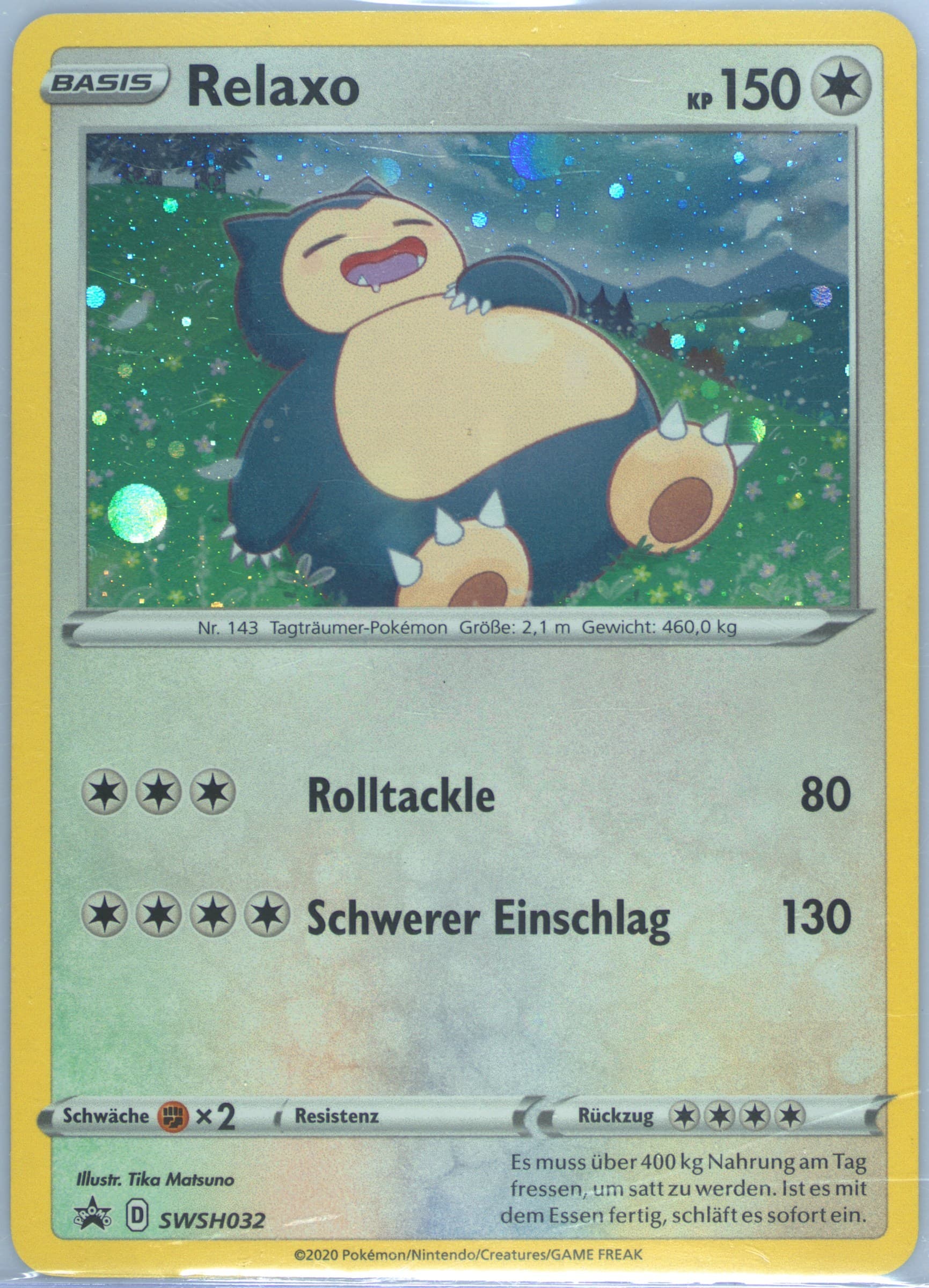 Relaxo-Holo Snorlax Pin Collection-German (032) 2020 Pokemon Swsh Black Star Promo
