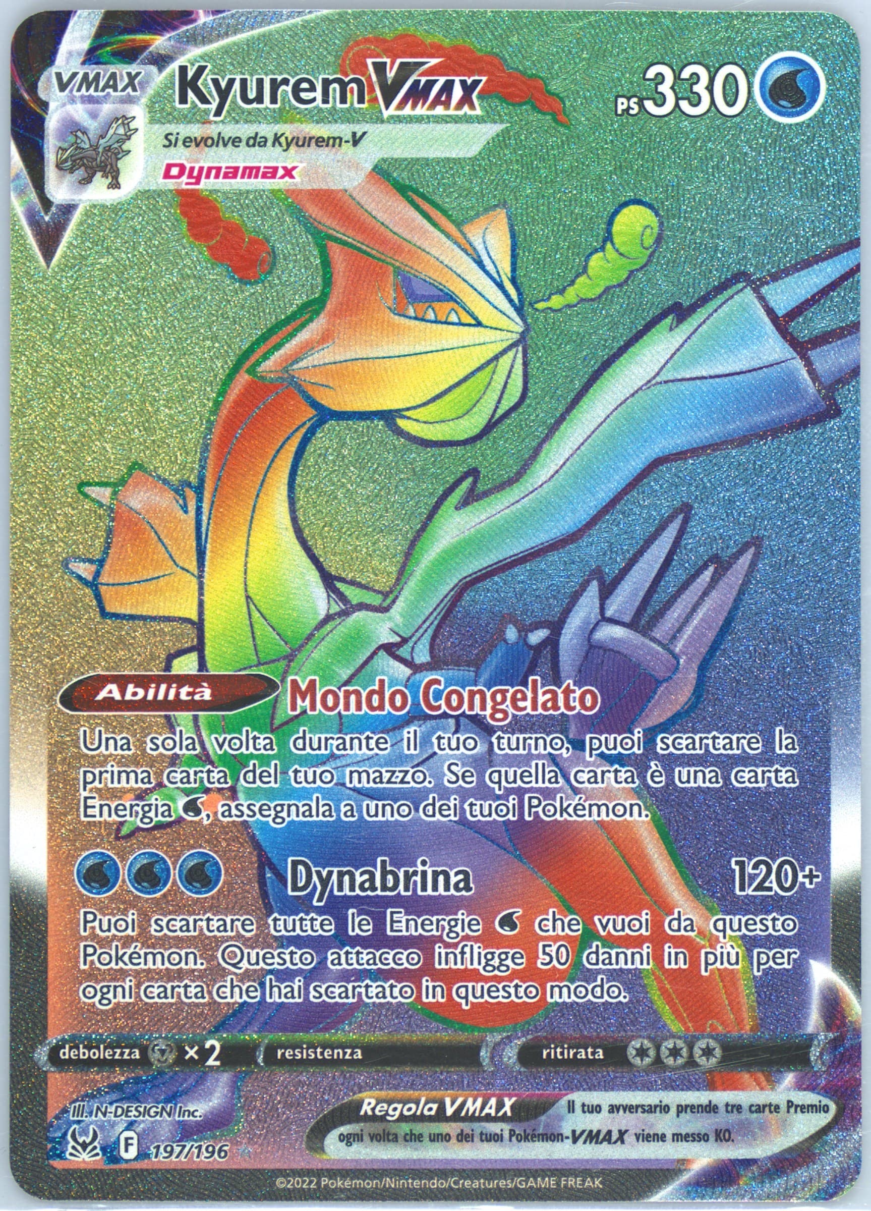 Full Art/Kyurem Vmax Italian-Secret (197) 2022 Pokemon Sword & Shield Lost Origin