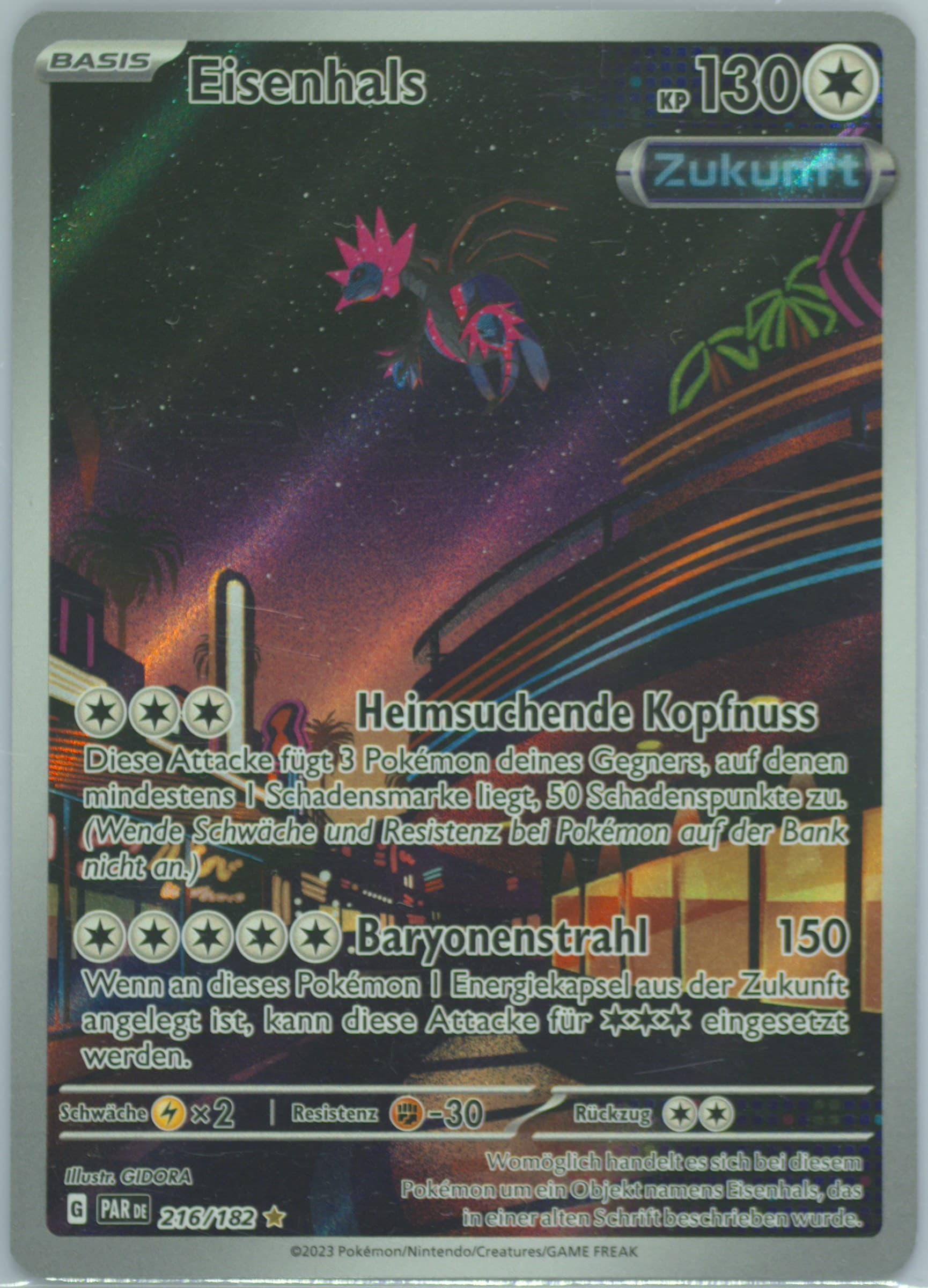 Iron Jugulis Illustration Rare (216) 2023 Pokemon German Par de-Paradox Rift