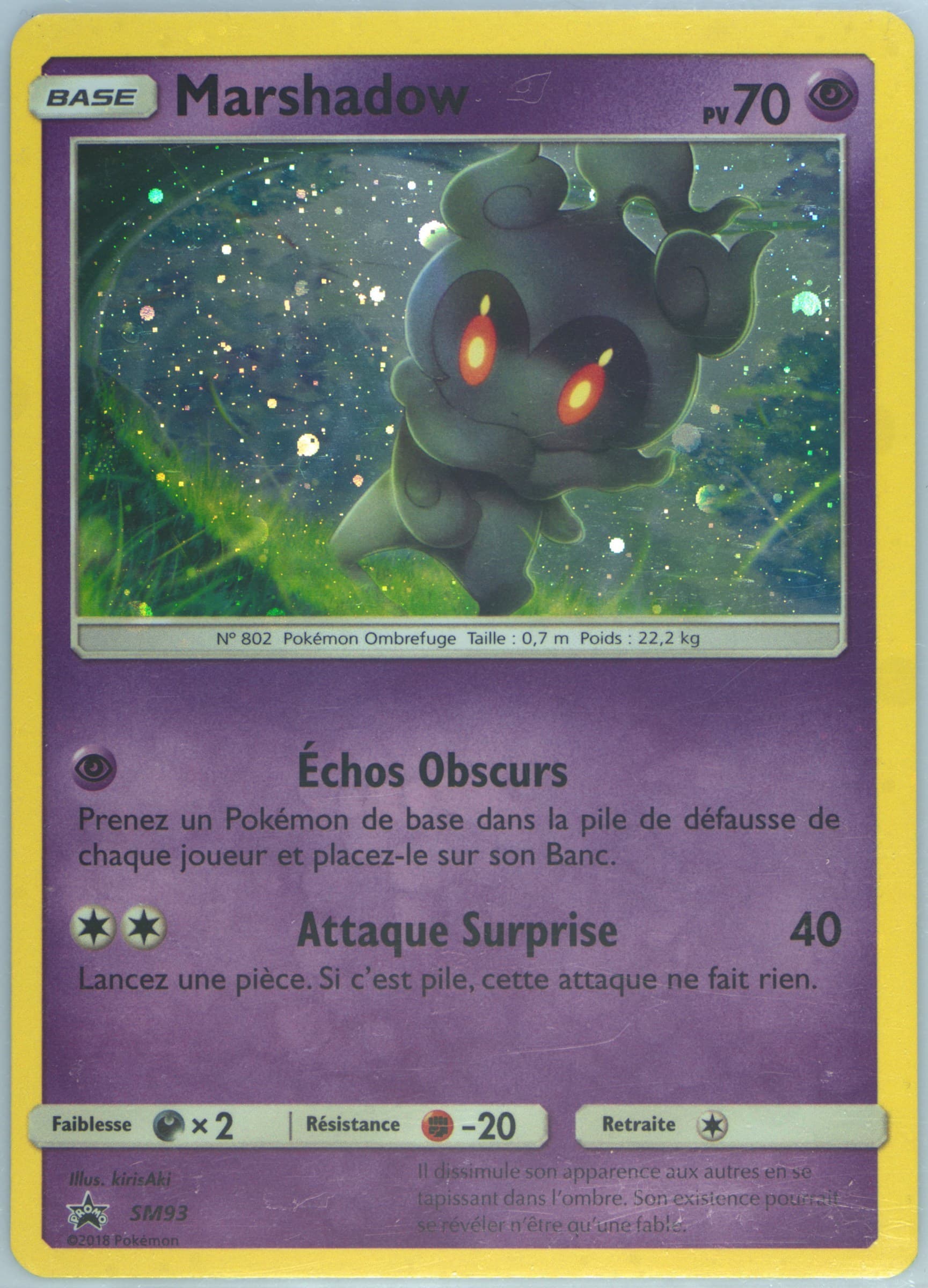 Marshadow-Holo Shining Legends Pin Collection-French (SM93) 2017 Pokemon SM Black Star Promo