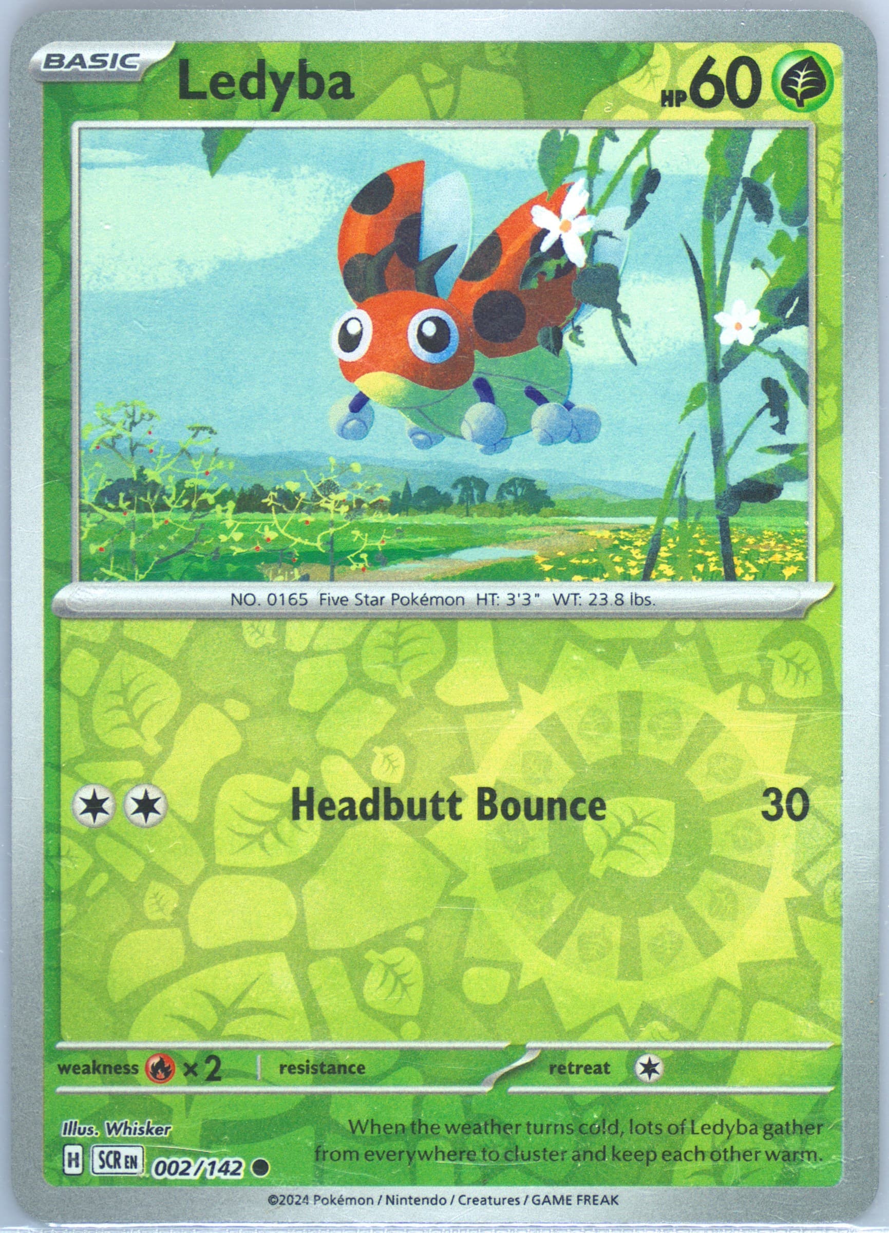 Ledyba Reverse Holo (002) 2024 Pokemon Scr EN-Stellar Crown
