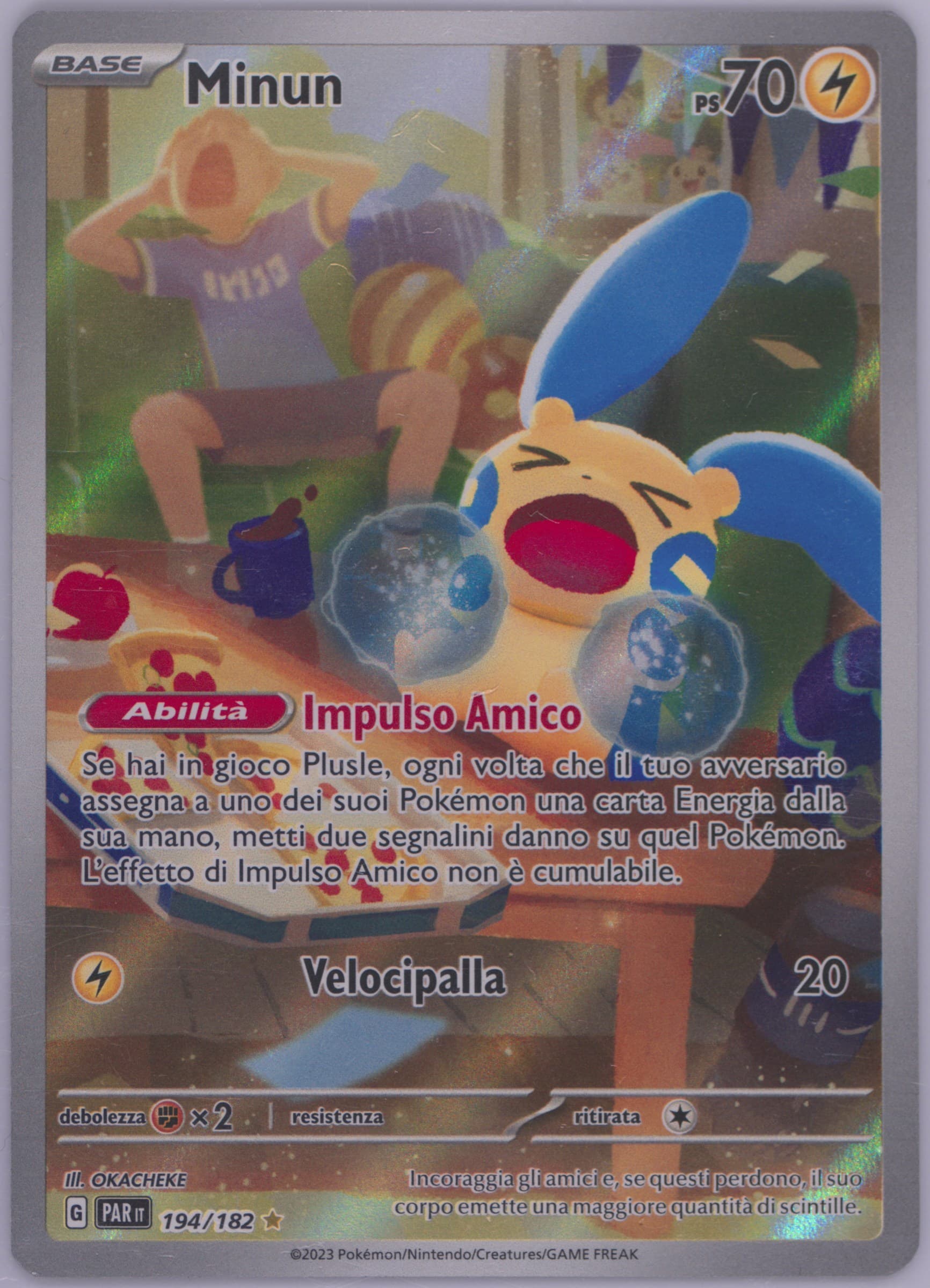 Minun Illustration Rare (194) 2023 Pokemon Italian Par It-Paradox Rift