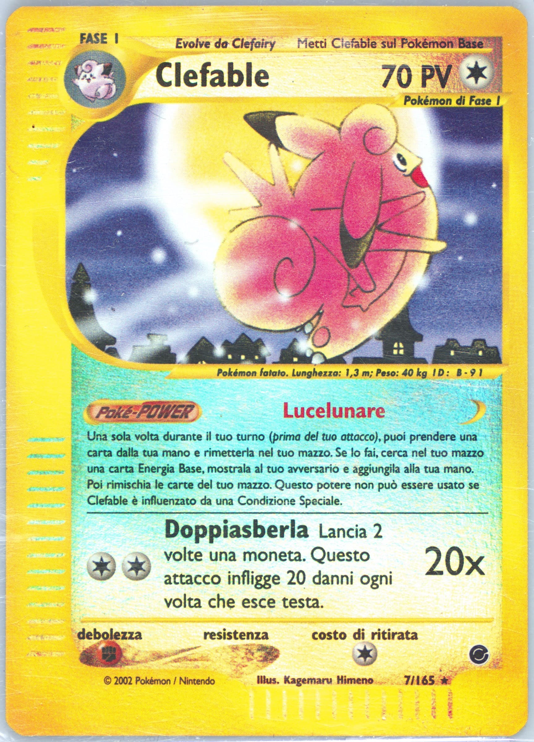 Clefable-Reverse Foil Italian (7) 2002 Pokemon Expedition