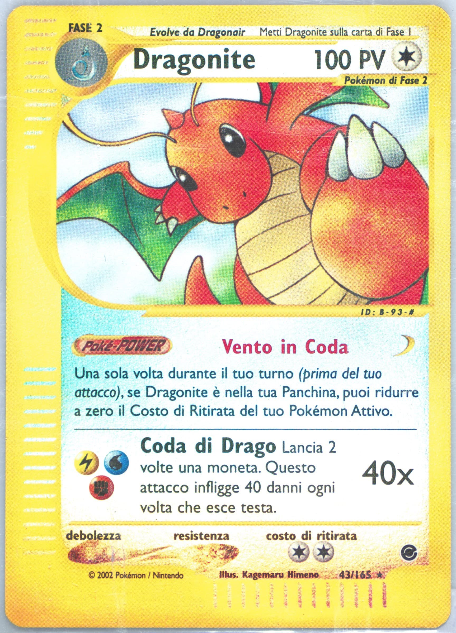 Dragonite-Reverse Foil Italian (43) 2002 Pokemon Expedition