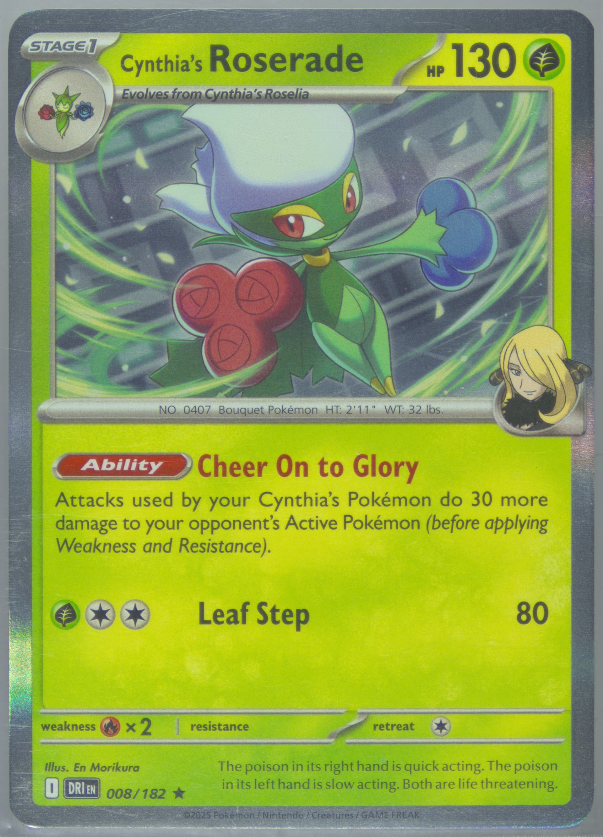 Cynthia's Roserade (008) 2025 Pokemon Dri EN-Destined Rivals
